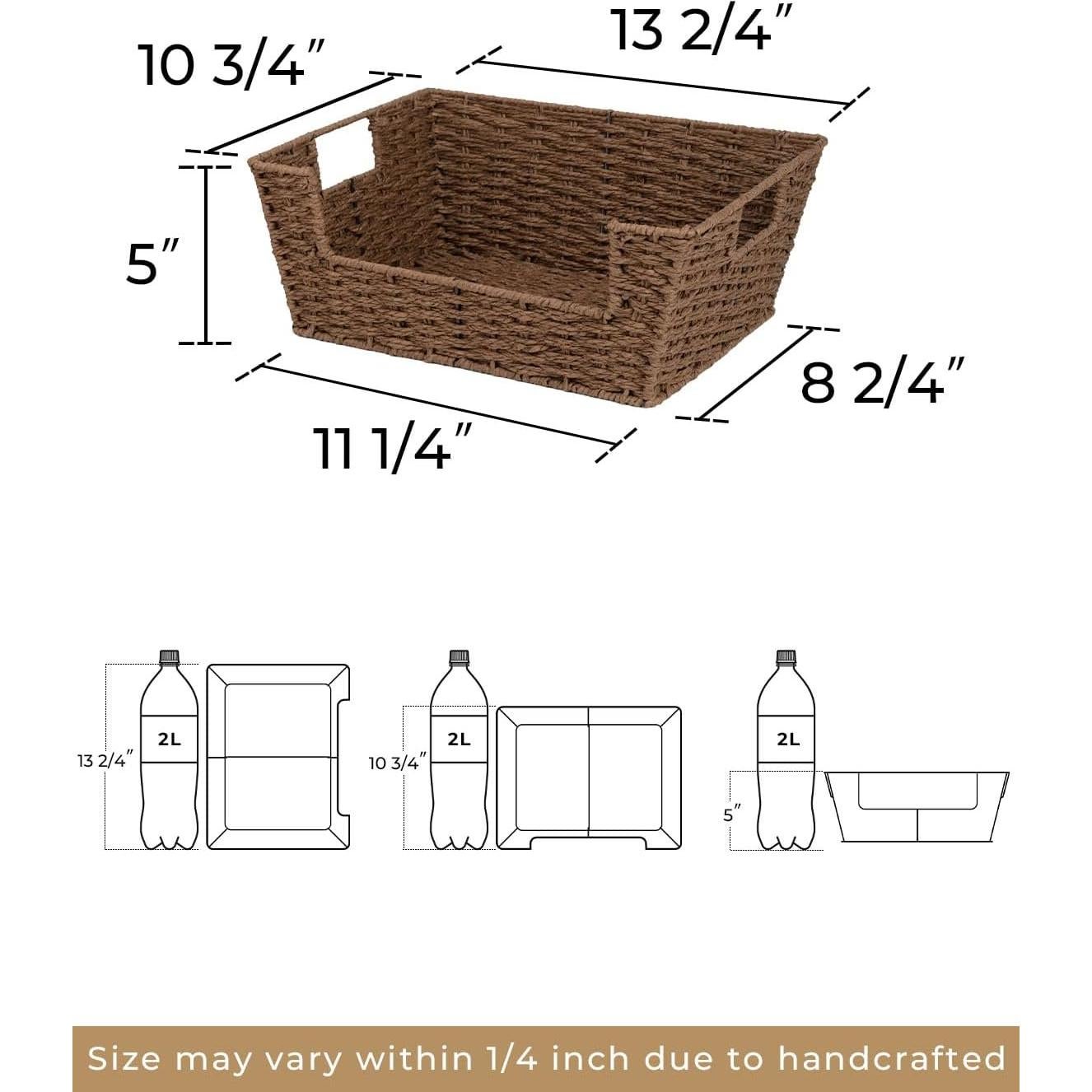 Cesta de Almacenamiento Redonda StorageWorks Marrón - Paquete de 2