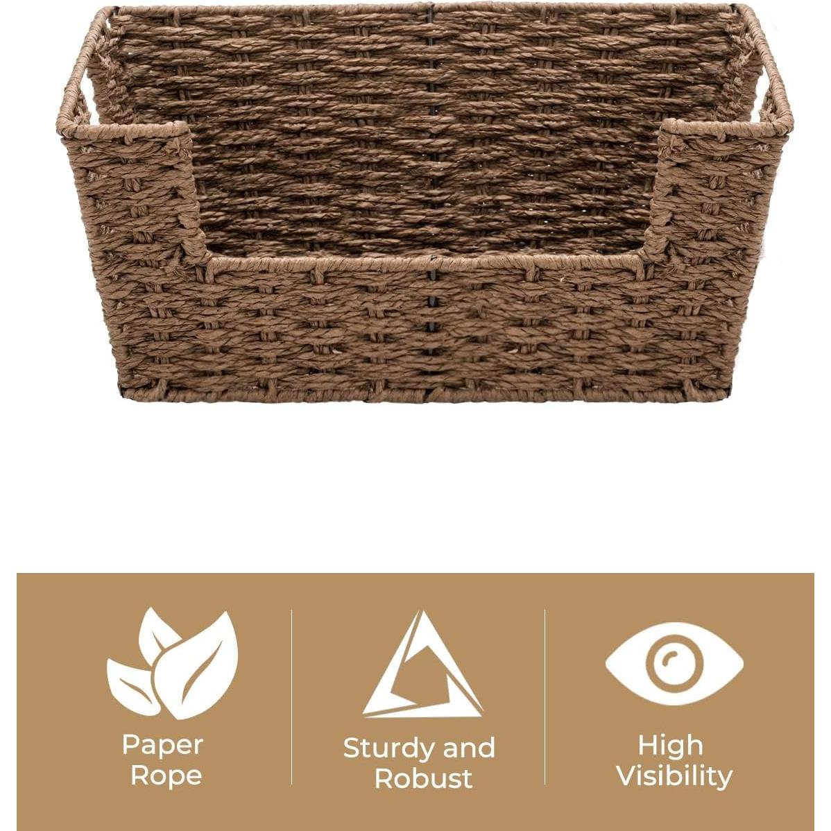 Cesta de Almacenamiento Redonda StorageWorks Marrón - Paquete de 2