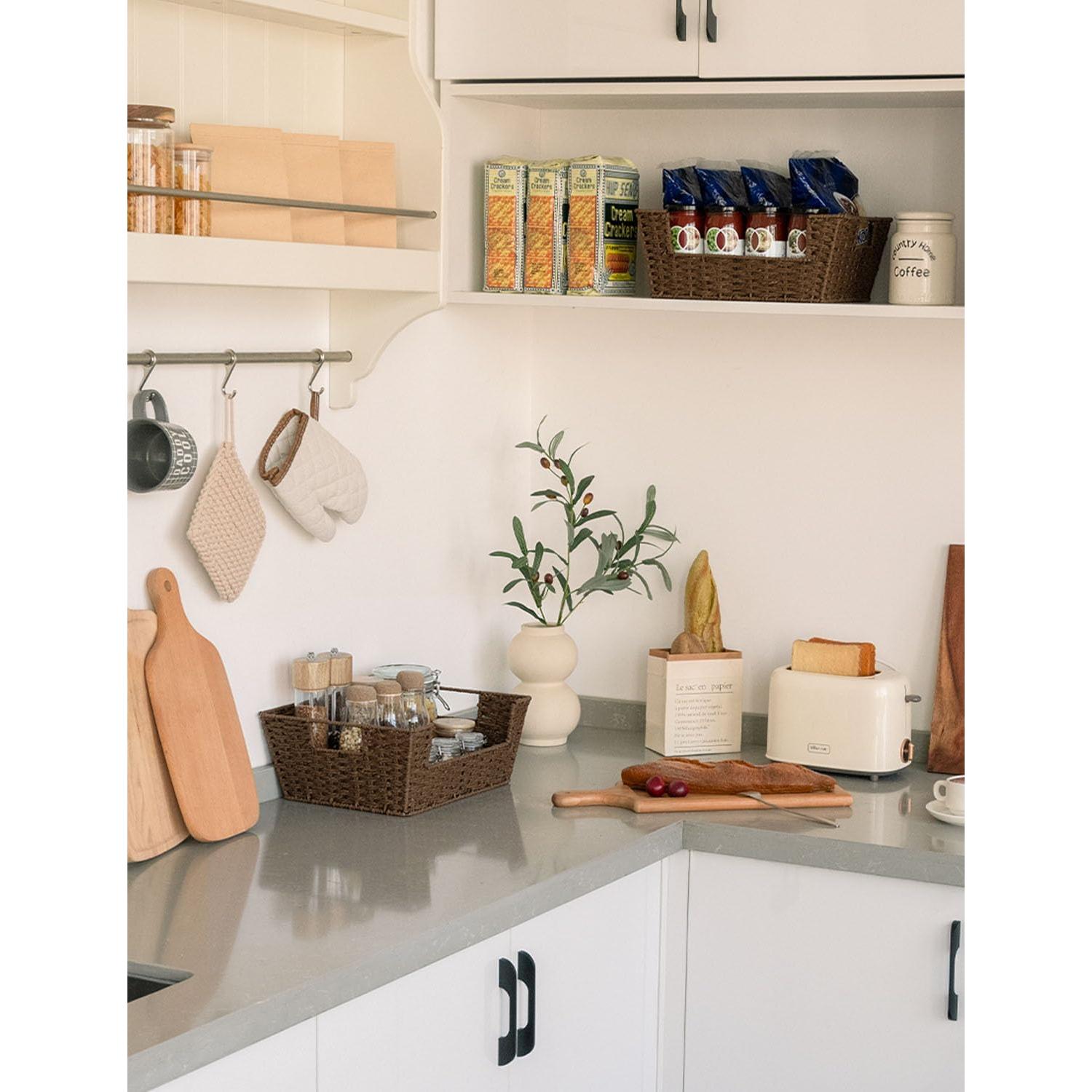 Cesta de Almacenamiento Redonda StorageWorks Marrón - Paquete de 2