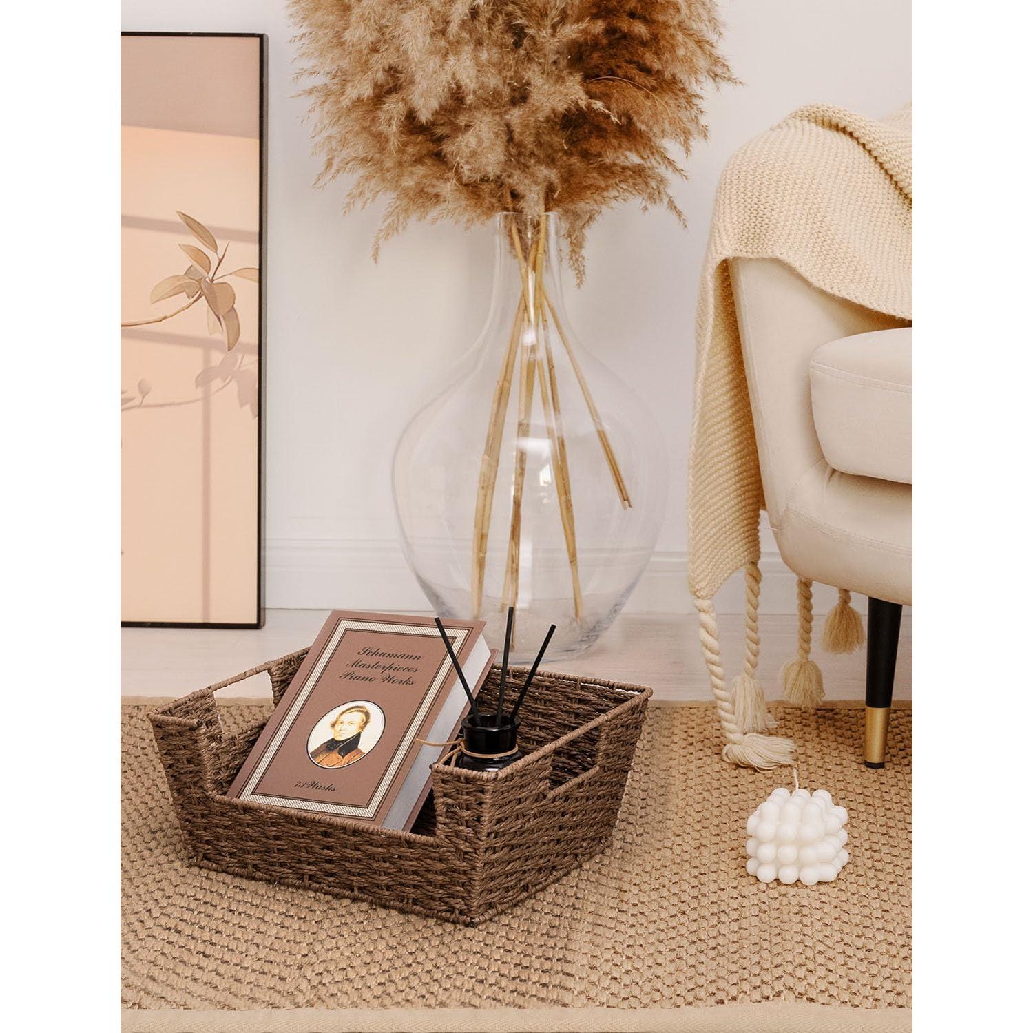 Cesta de Almacenamiento Redonda StorageWorks Marrón - Paquete de 2