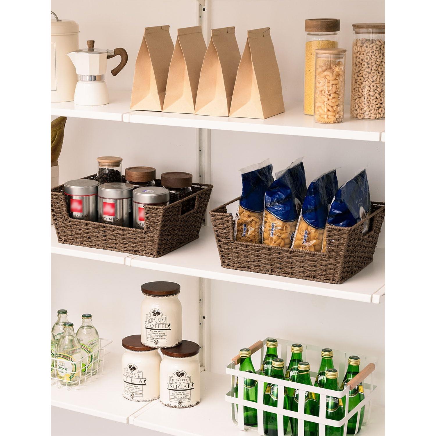 Cesta de Almacenamiento Redonda StorageWorks Marrón - Paquete de 2