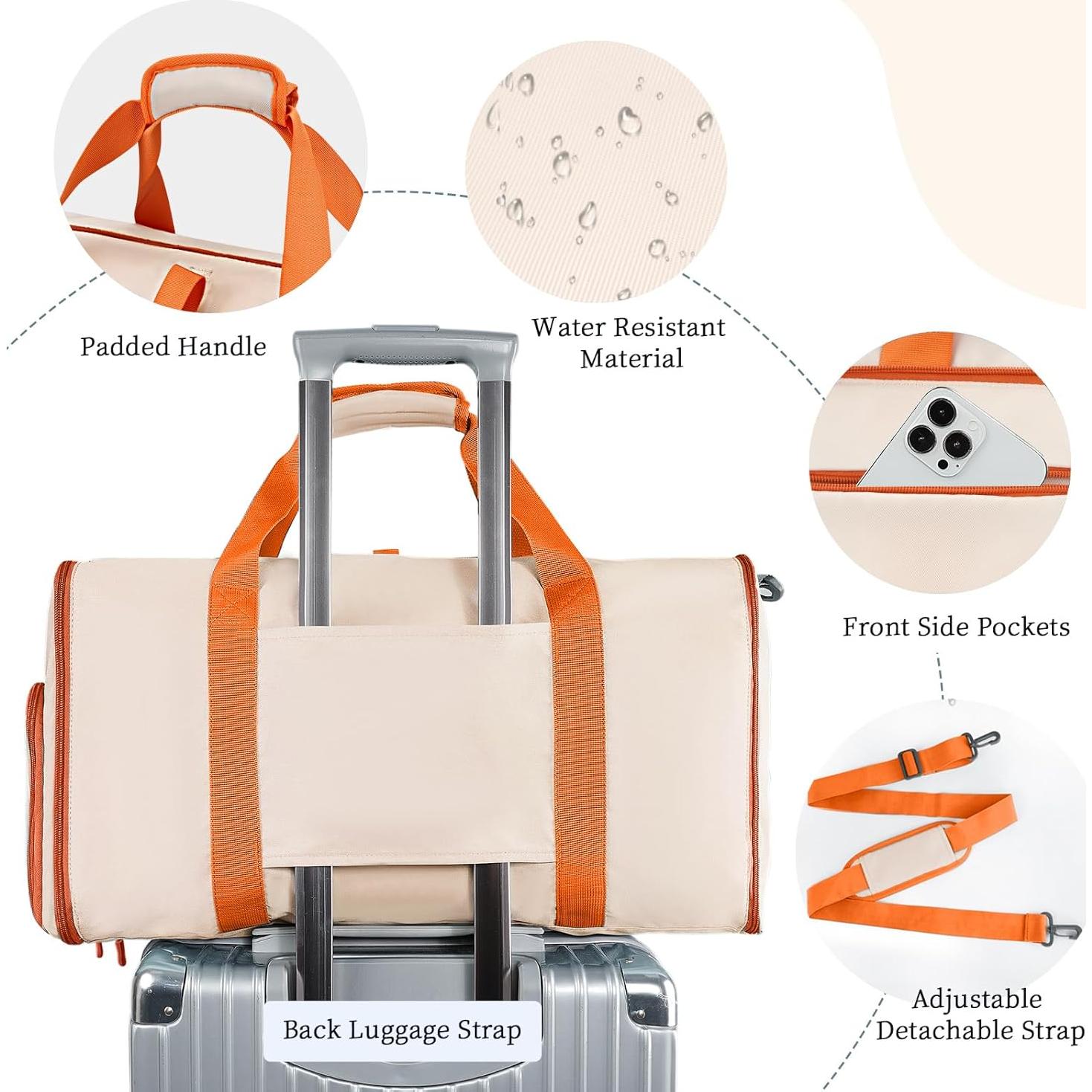 Bolsa de Ropa Plegable Ytonet Beige 55L para Viaje