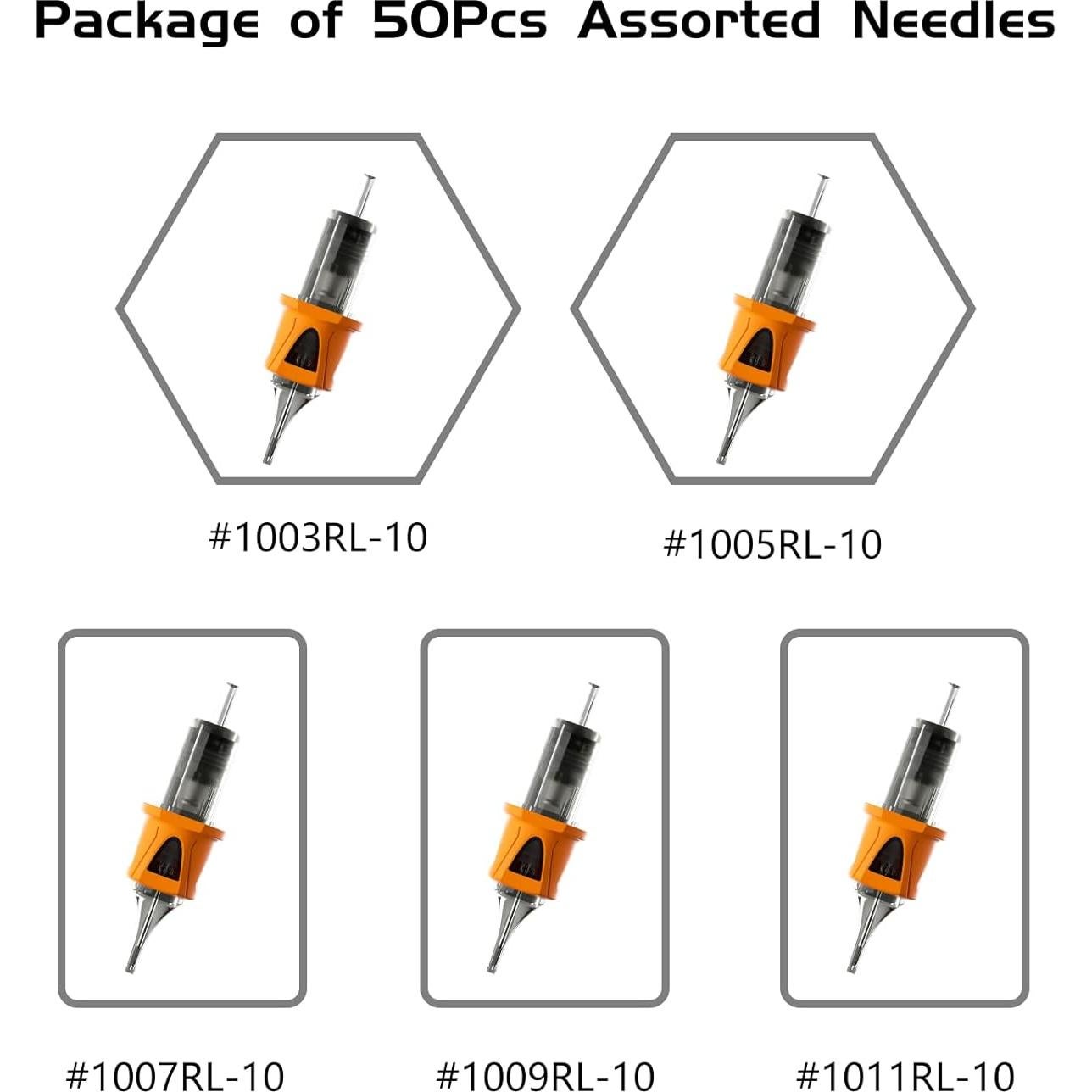 Agujas de Tatuaje BIGWASP Energy 50pcs Mezcla Liner 0.30mm