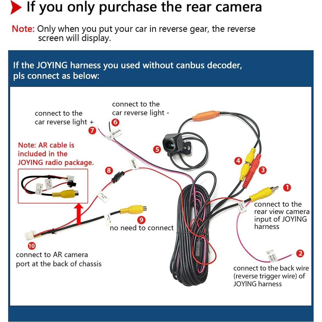 Cámara de Respaldo Joying AR-R 1080P Impermeable IP68