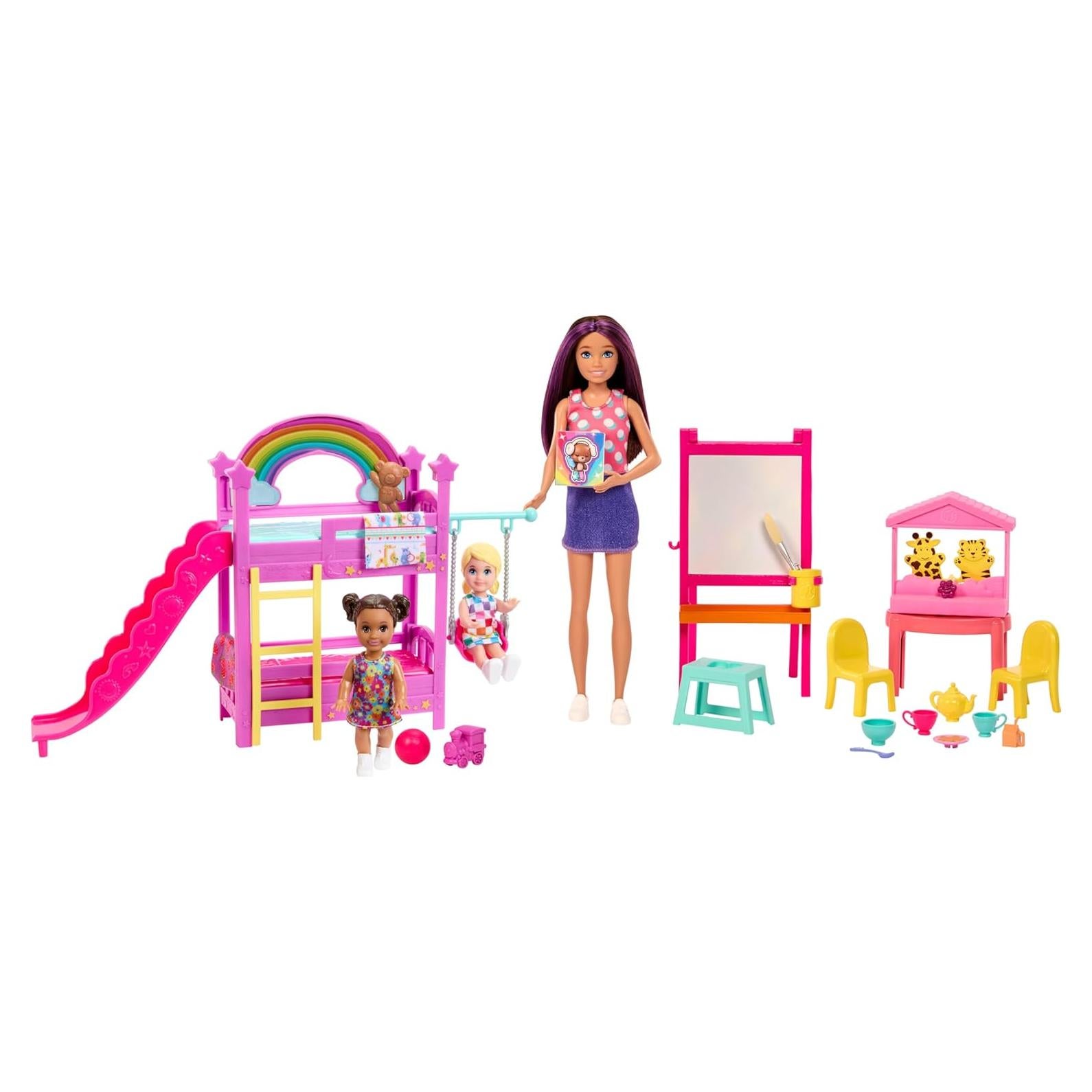 Juego de Guardería Barbie Skipper con 3 Muñecas y Accesorios