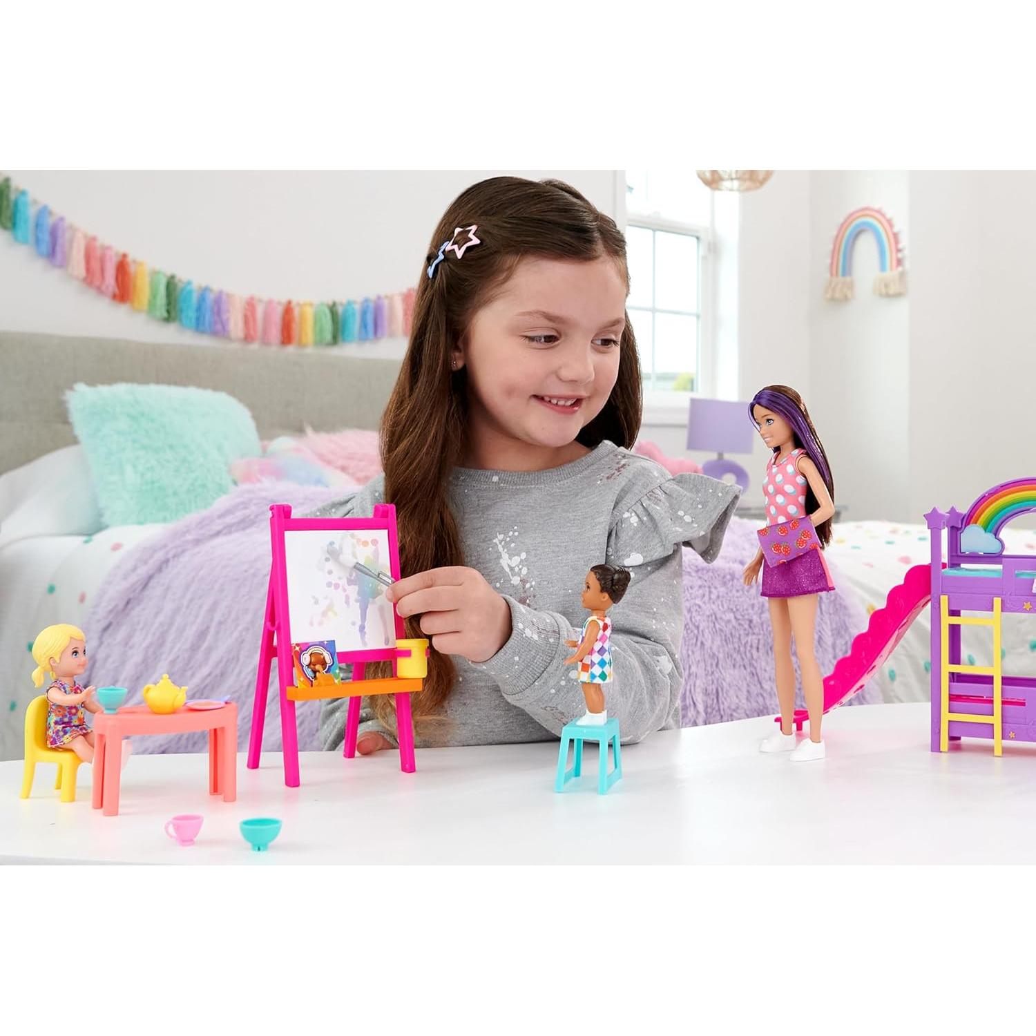 Juego de Guardería Barbie Skipper con 3 Muñecas y Accesorios