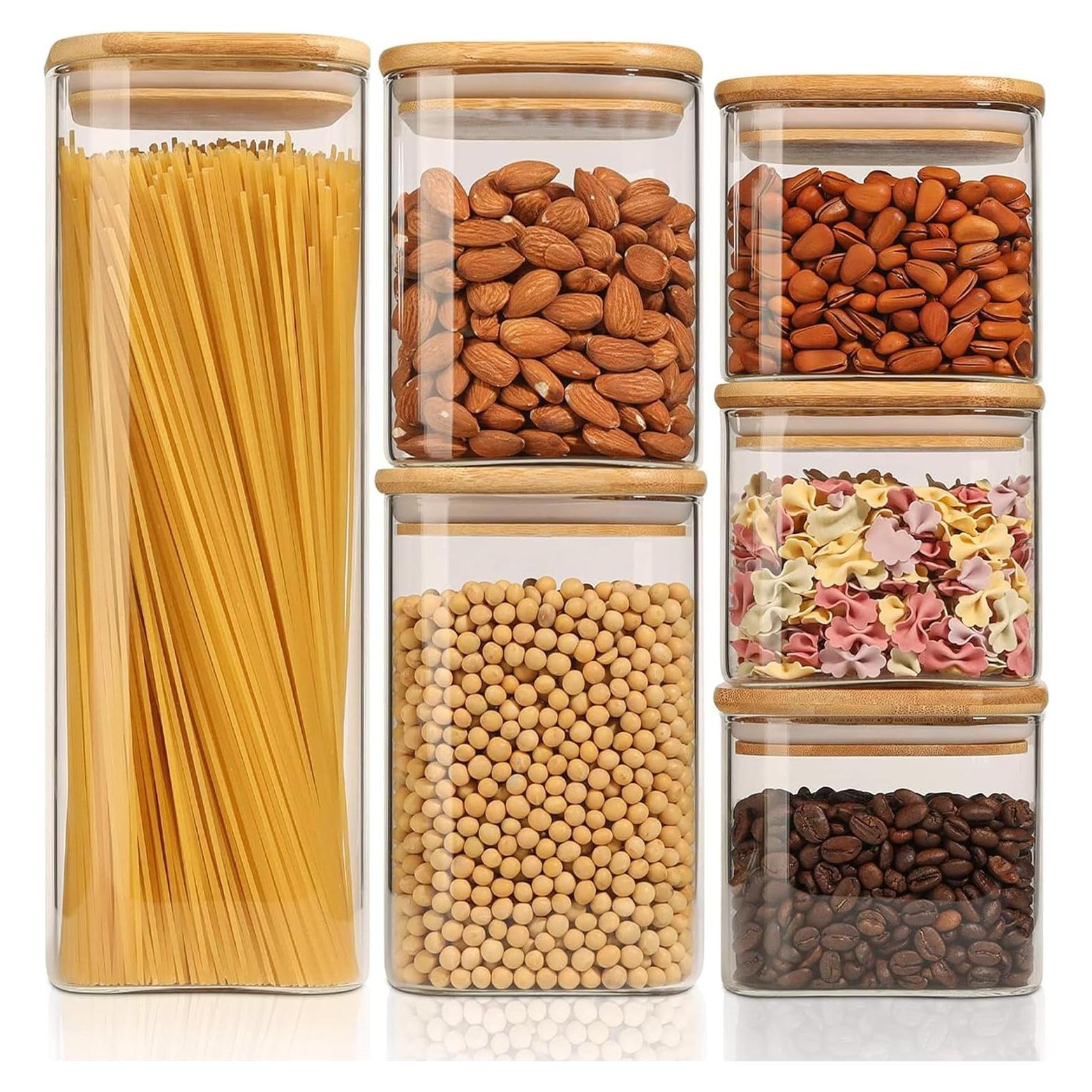 Set de 6 Tarros de Almacenamiento ComSaf de Vidrio Hermético