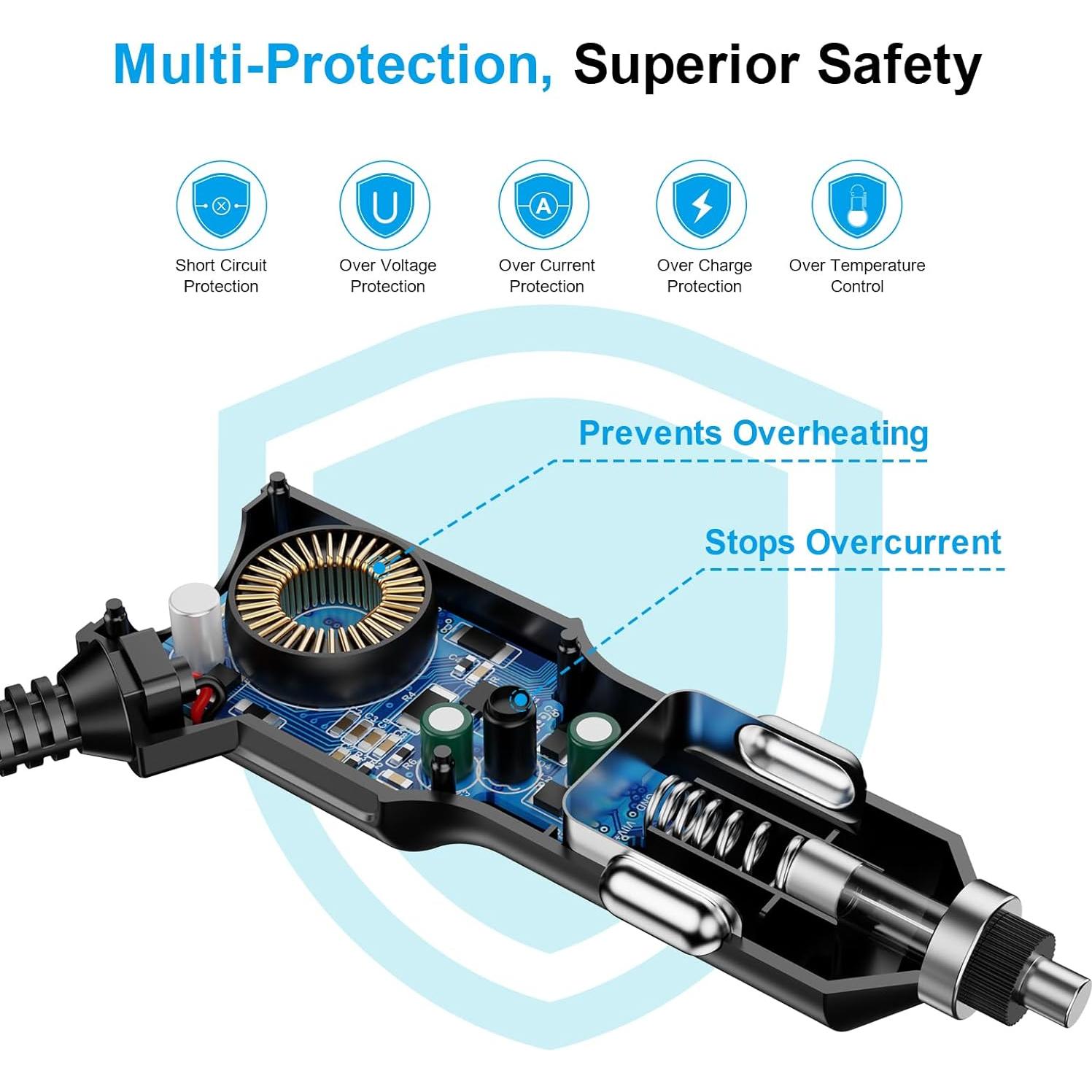 Cargador de Coche USB-C Range Tour 2.5A 3.5m 12V/24V