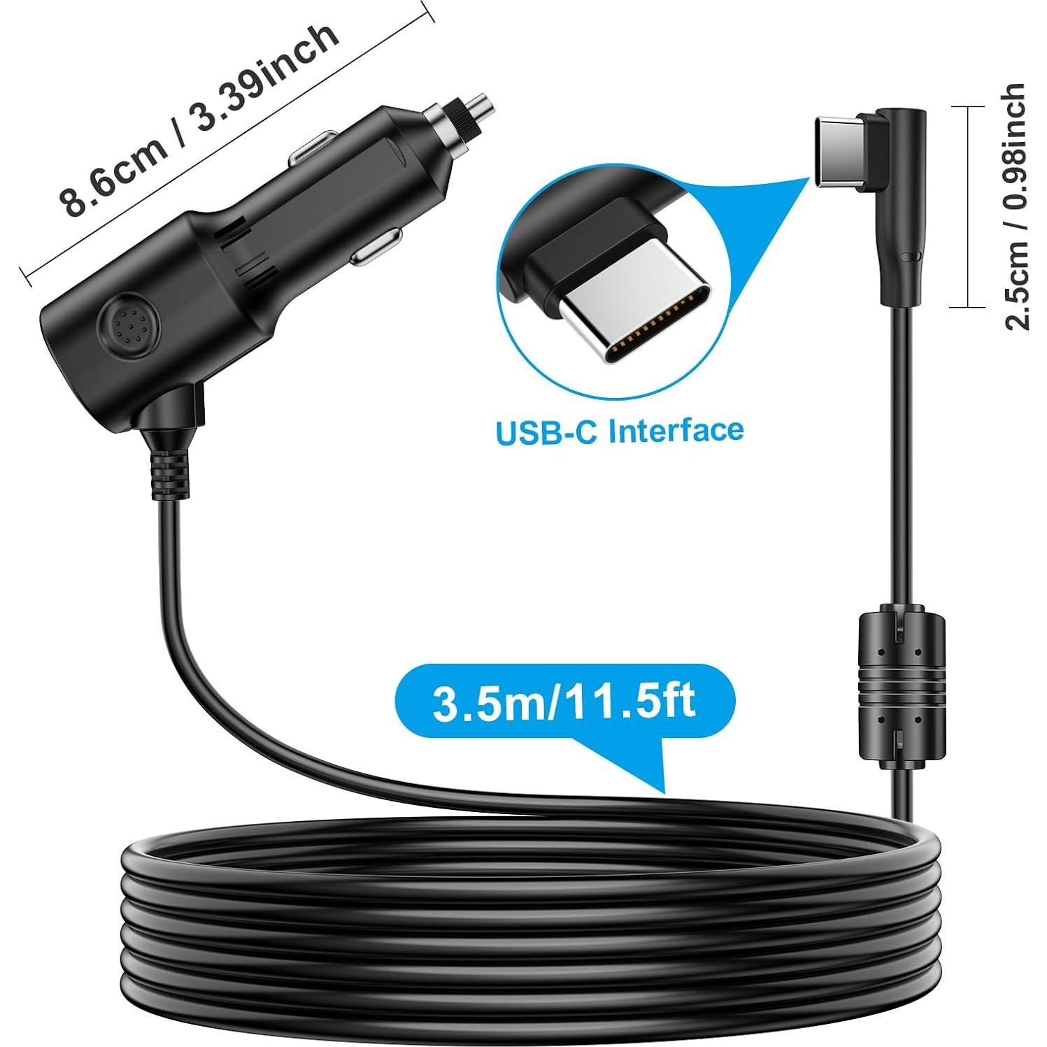 Cargador de Coche USB-C Range Tour 2.5A 3.5m 12V/24V