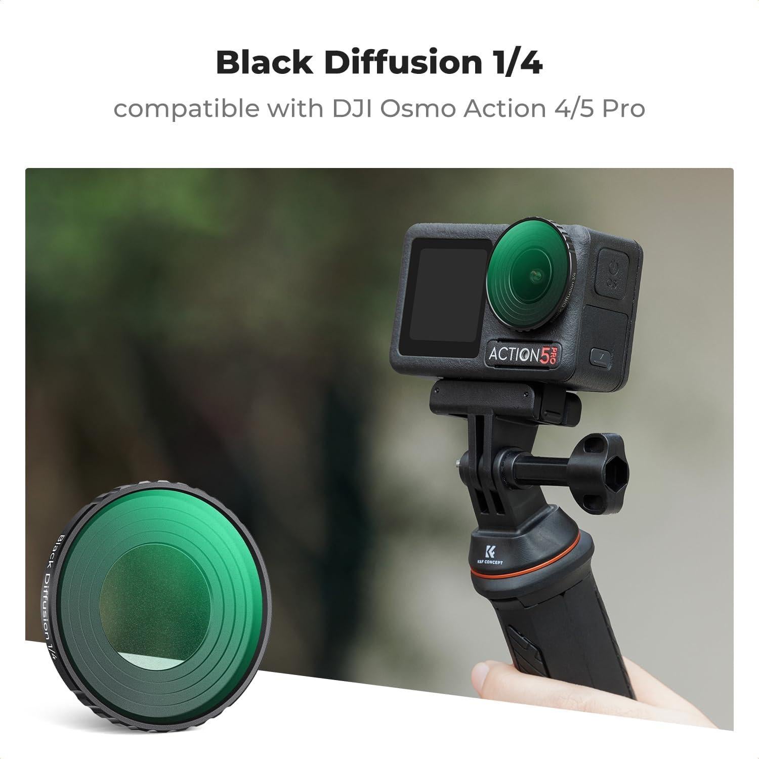 Filtro de Difusión Negra 1/4 K&F Concept para DJI Osmo Action 5/4