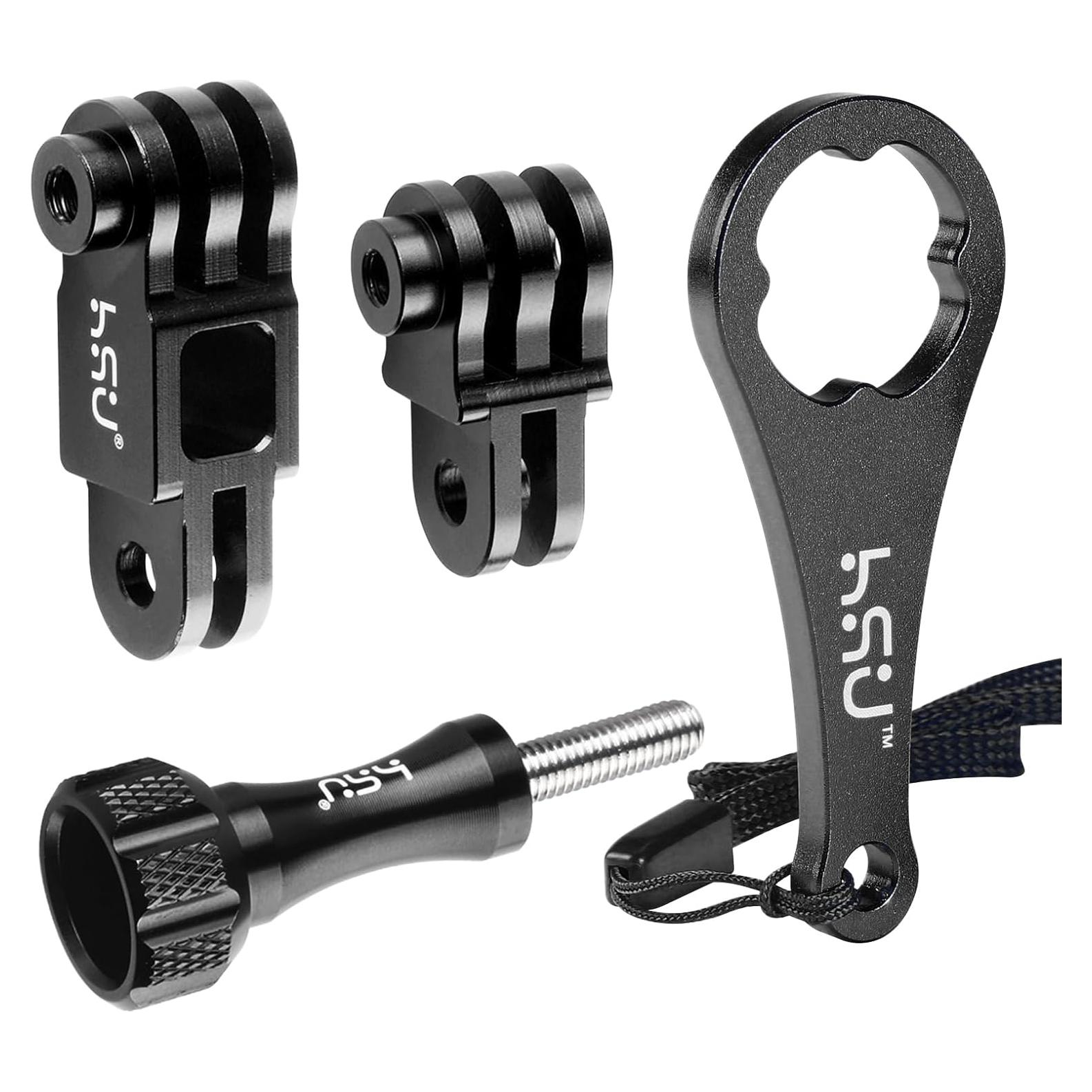 Brazo de Extensión Ajustable HSU para GoPro Hero 13/12/11/10/9/8/7/6/5 - Aluminio Negro