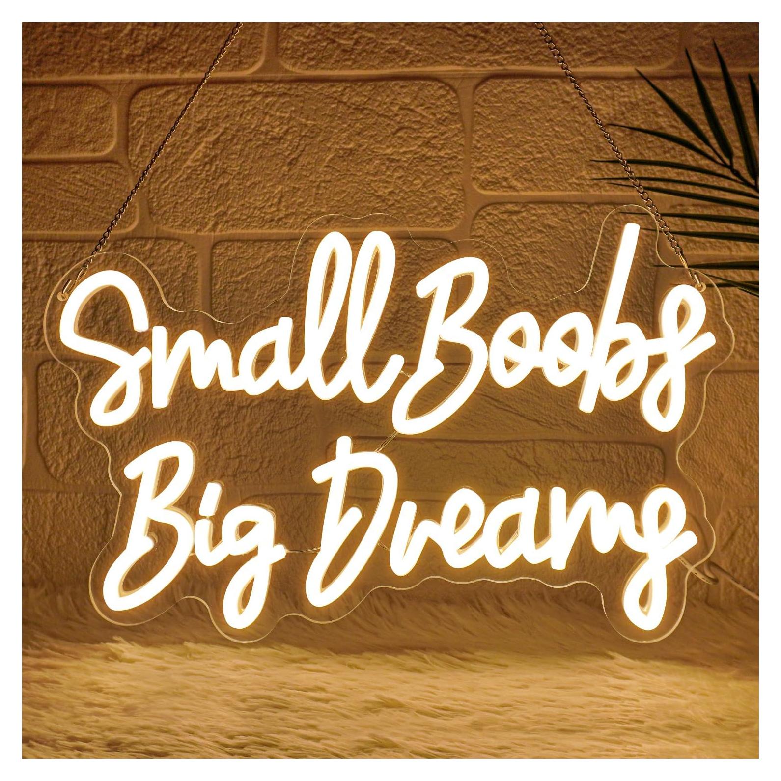 Letrero de Neón LED Sneignon 'Pequeños Senos Grandes Sueños' 35.5x22.9cm