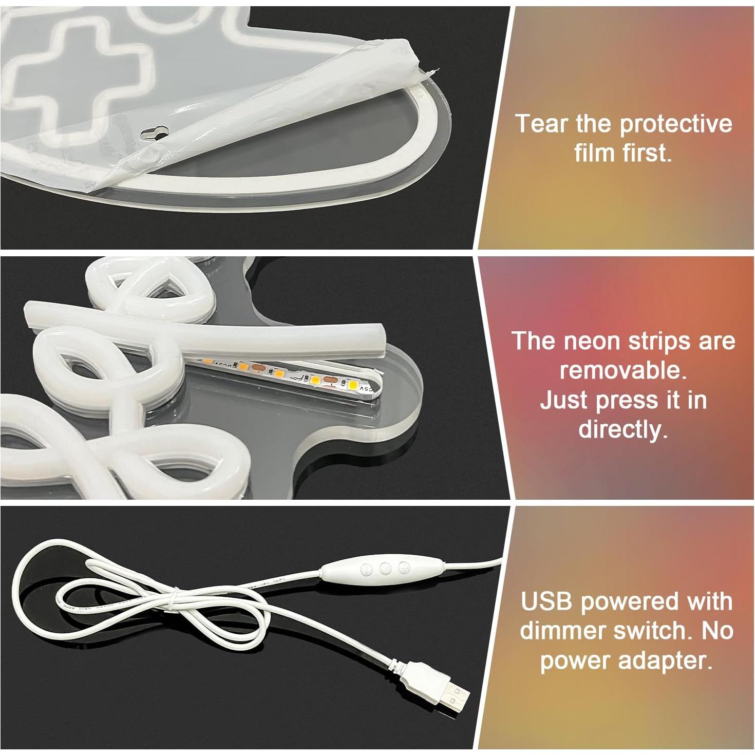 Letrero de Neón LED Sneignon 'Pequeños Senos Grandes Sueños' 35.5x22.9cm