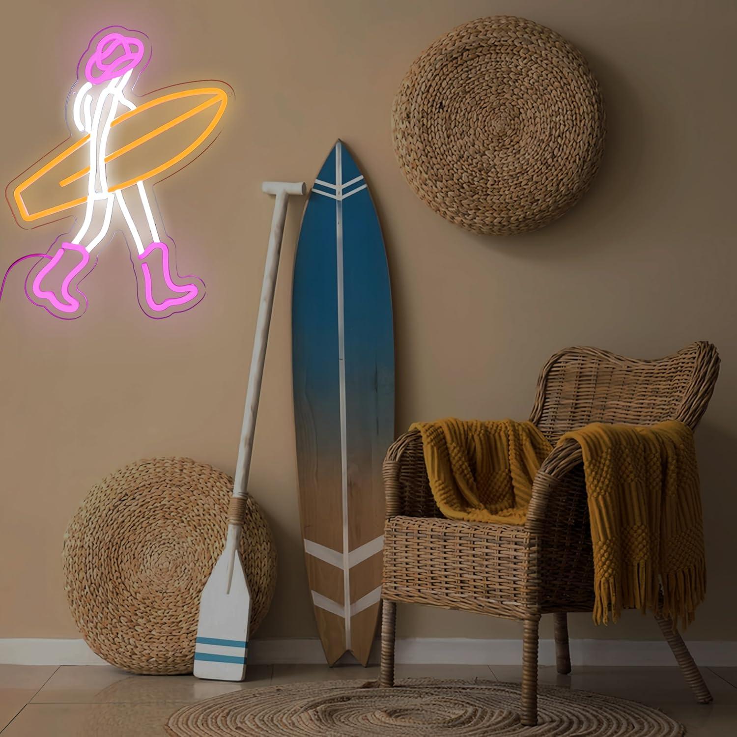 Cartel Neón LED Vaquera Rosa 40.9x32cm Decoración Pared