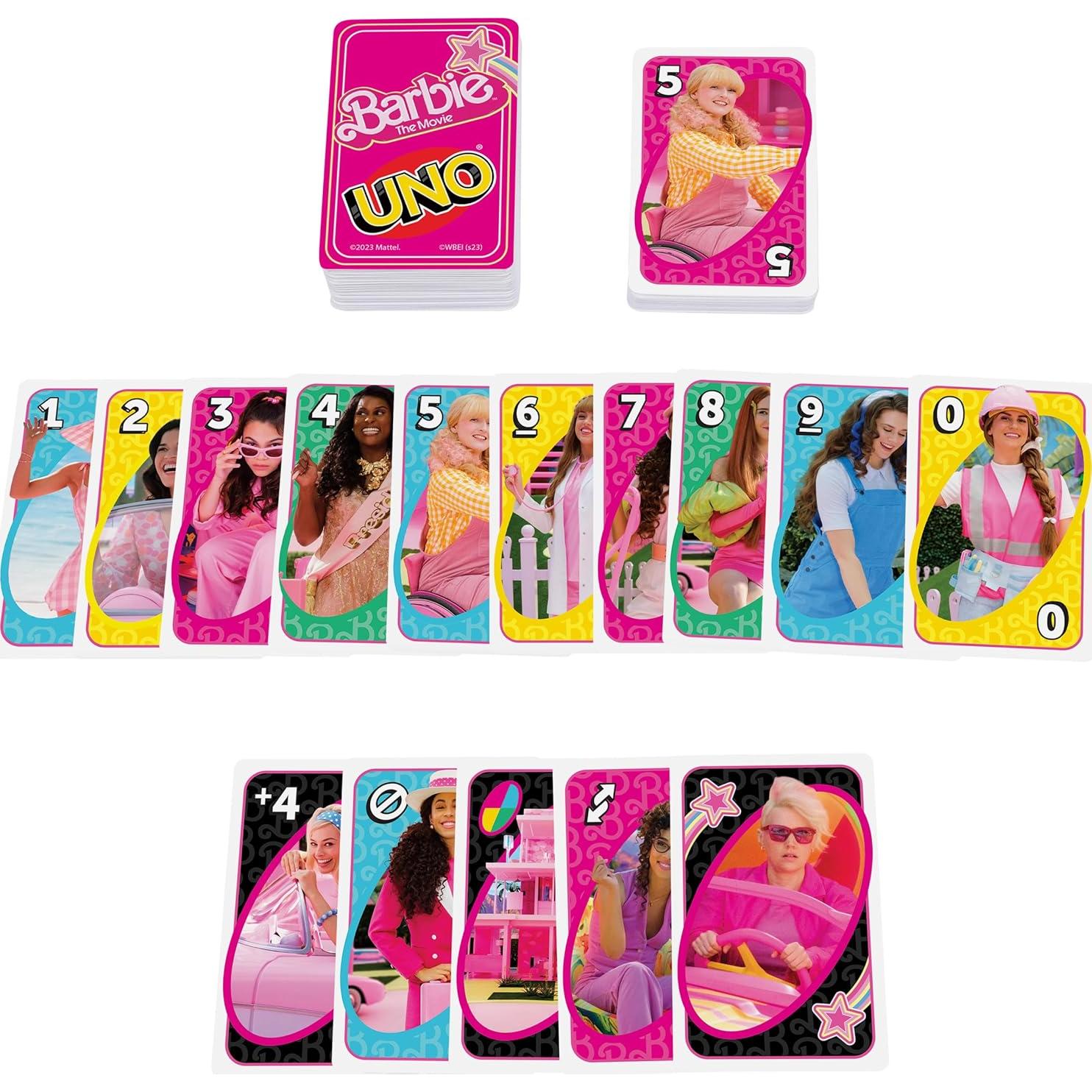Juego de Cartas UNO Barbie La Película Mattel 2-10 Jugadores