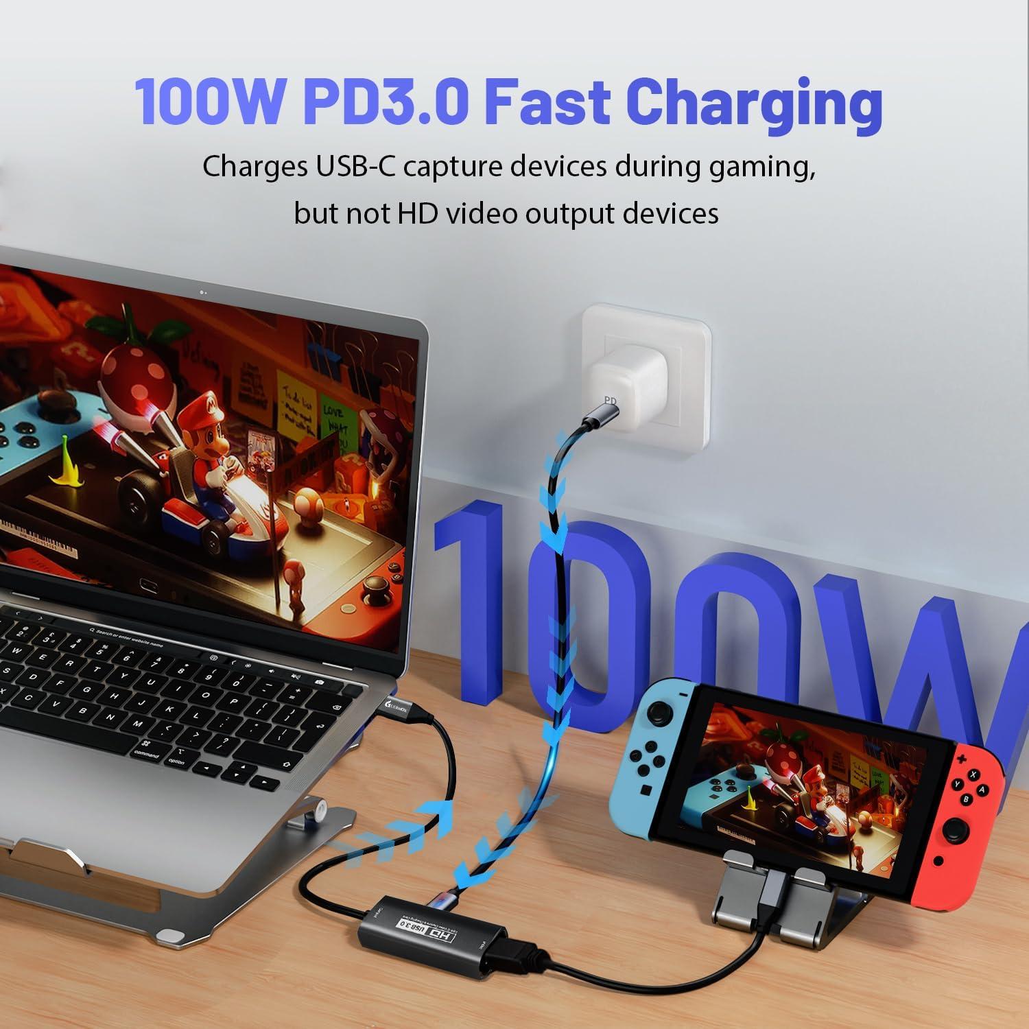 Tarjeta de Captura Guermok 4K HDMI USB 3.0 60FPS Negro