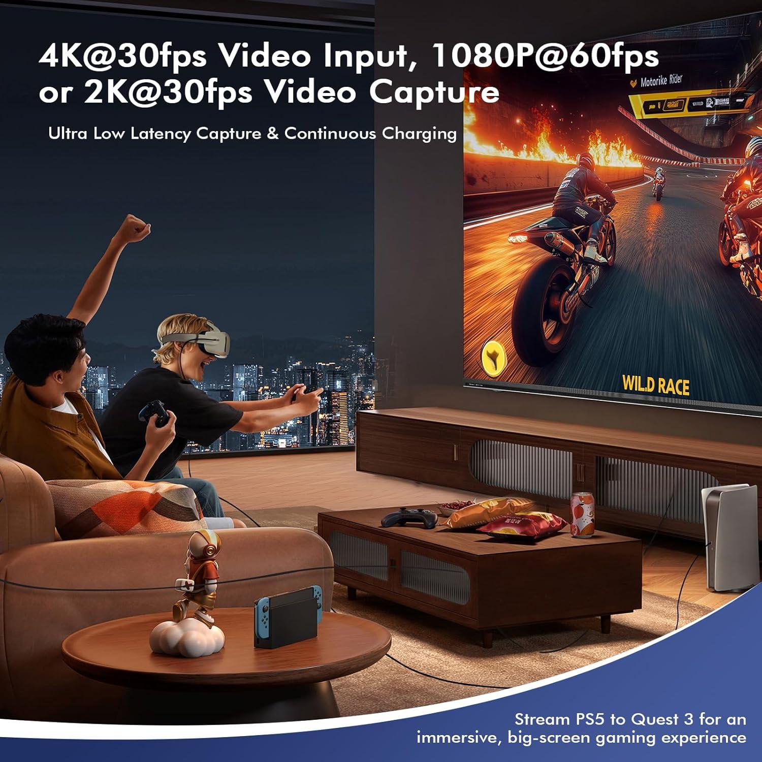 Tarjeta de Captura Guermok 4K HDMI USB 3.0 60FPS Negro