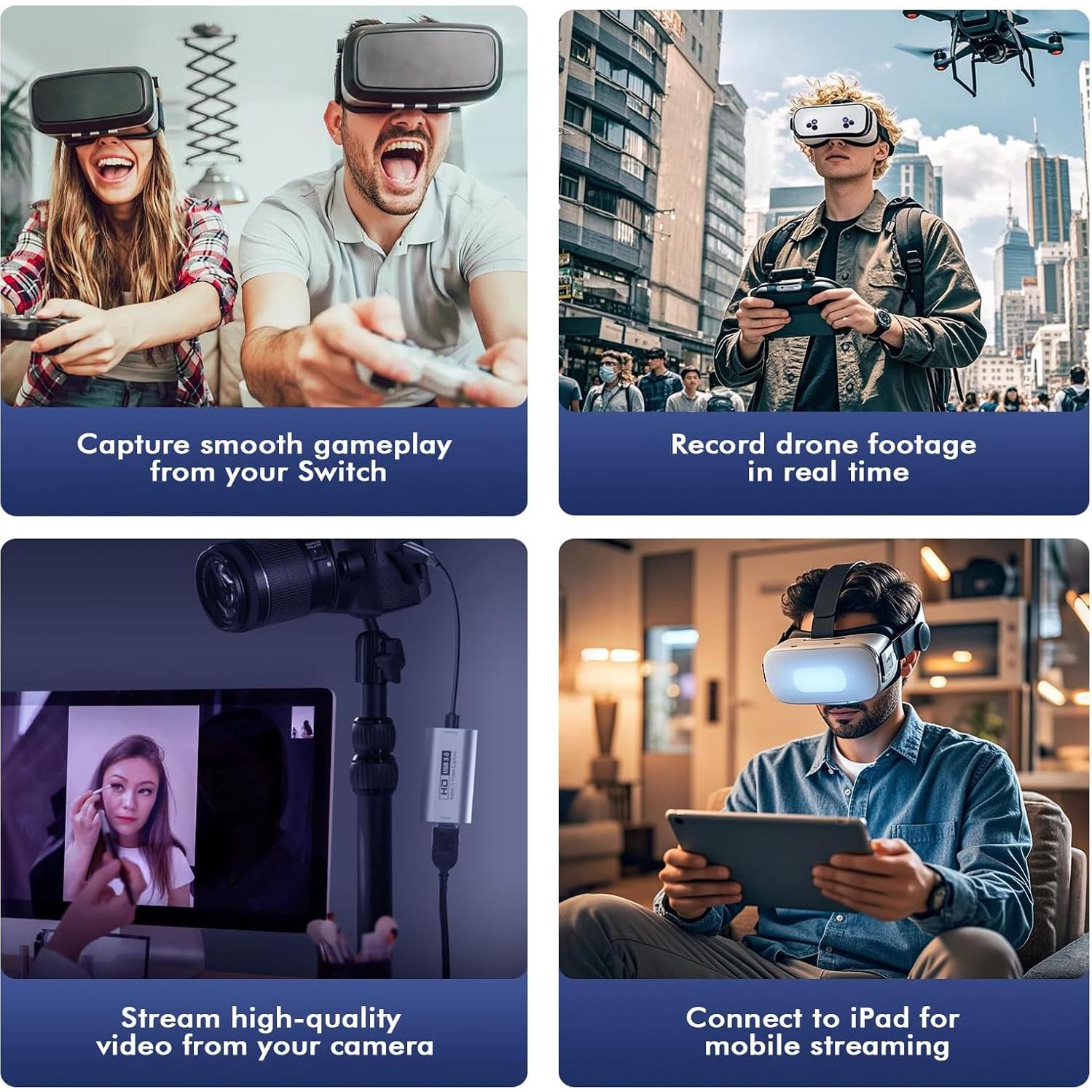 Tarjeta de Captura Guermok 4K HDMI USB 3.0 60FPS Negro