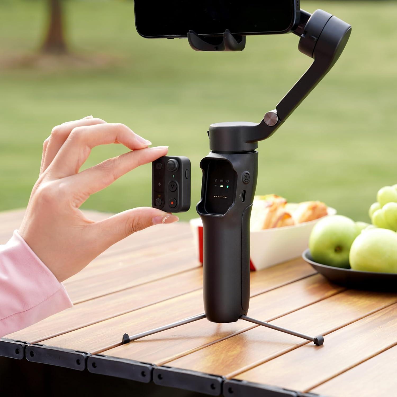 hohem Gimbal Stabilizer for Smartphone iSteady V3,Portable Phone Stabilizers with Al Tracker Detachable Remote Control Built-in Extension Rod/Tripod 3-Axis Stabilization 3-Color Fill Light