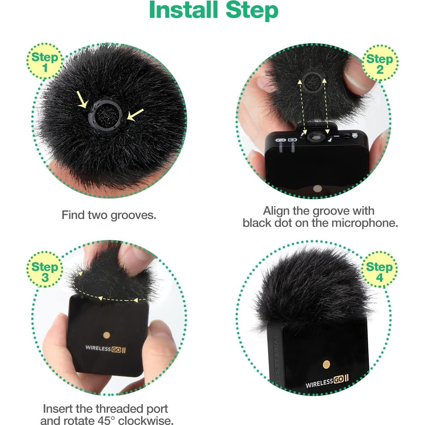 Filtro Pop Furry SUNMON para Micrófono Rode Wireless Go 2 - 2 Piezas