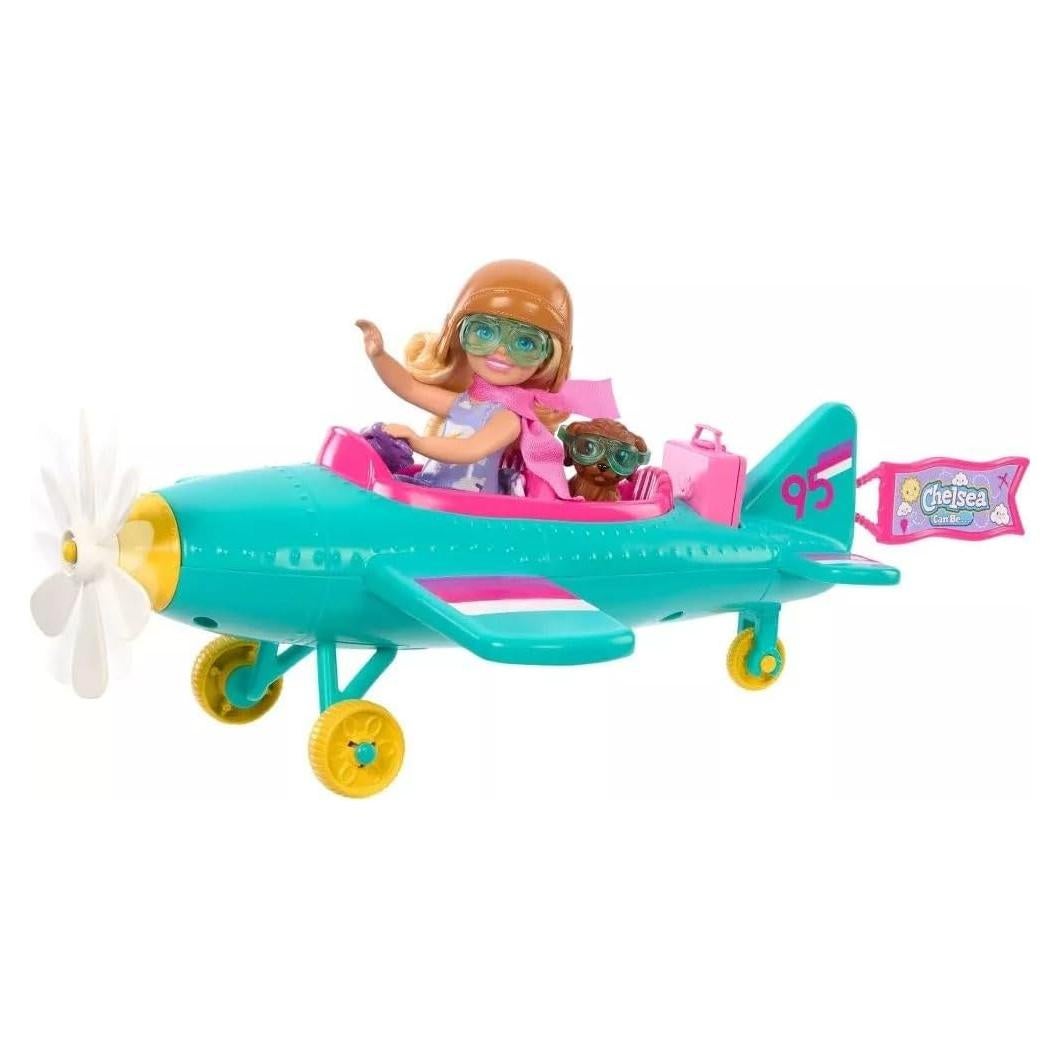 Barbie Chelsea Muñeca Piloto con Avión y Accesorios
