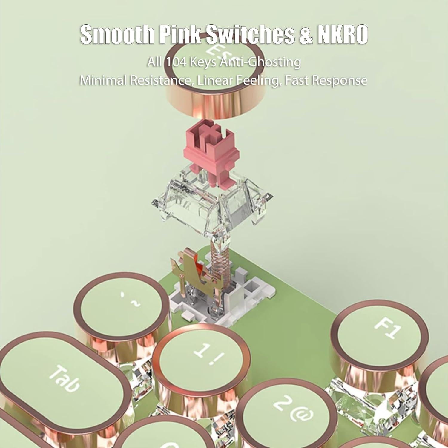 Teclado Mecánico Retro TISHLED V20 Iluminado LED 104 Teclas