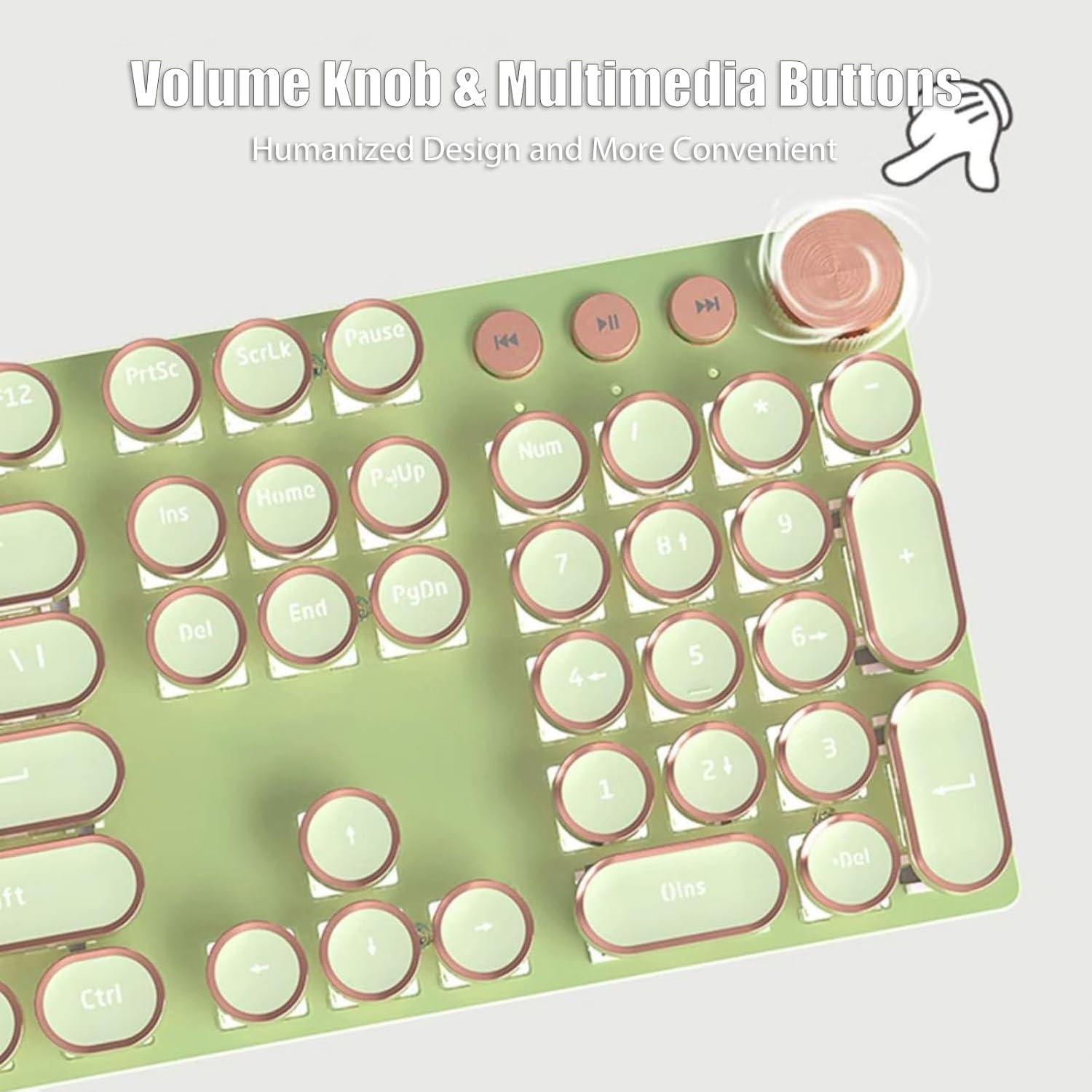 Teclado Mecánico Retro TISHLED V20 Iluminado LED 104 Teclas