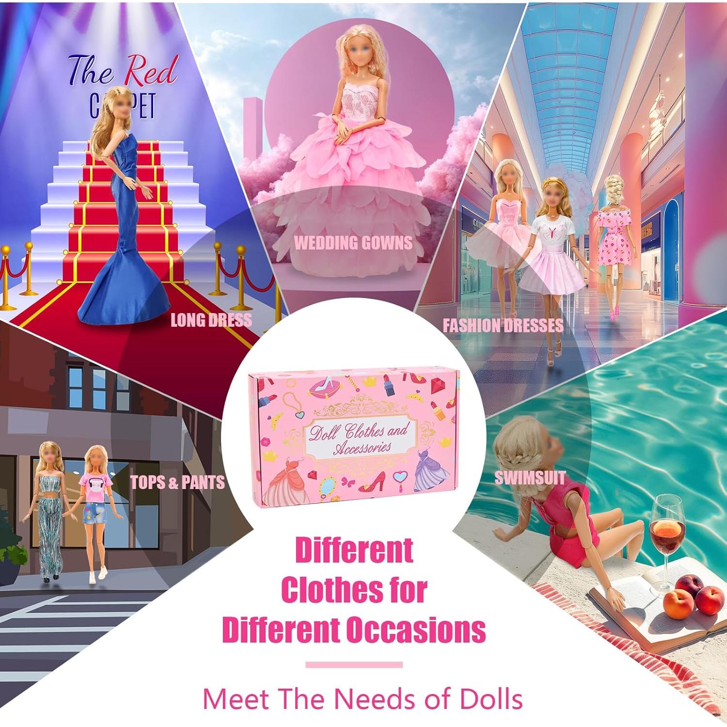 57 Piezas Ropa y Accesorios para Muñecas 30 cm BM