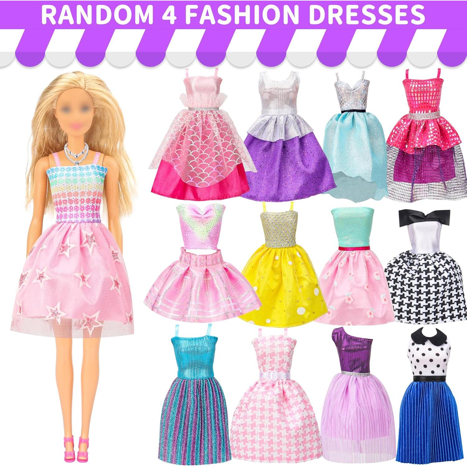 56 Piezas Ropa de Muñeca Style Shine - Vestidos y Accesorios