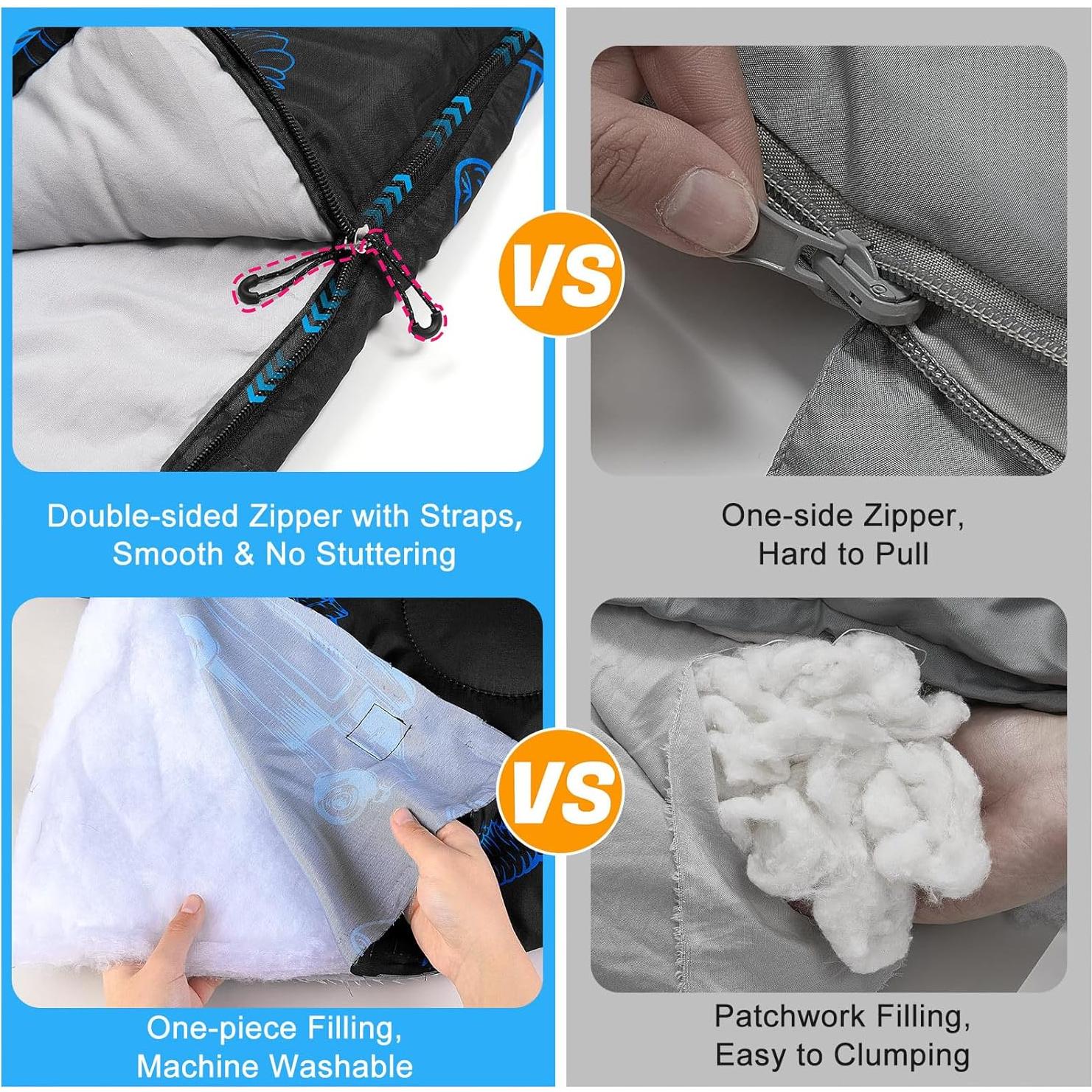 Saco de dormir FIOBEE para niños 3 estaciones 178x71cm