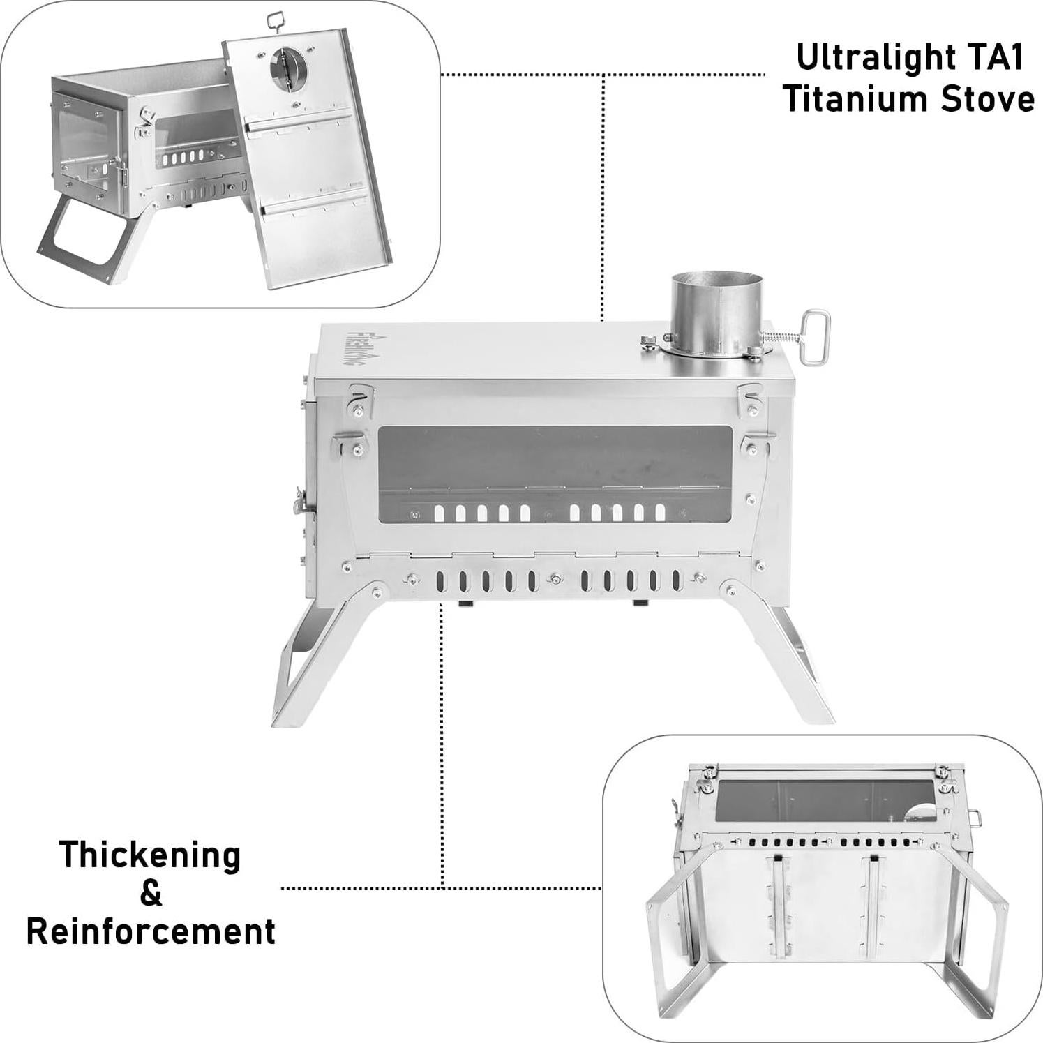 Estufa de Titanio Ultraligera FUEGOCAMINANDO TA1 Plegable