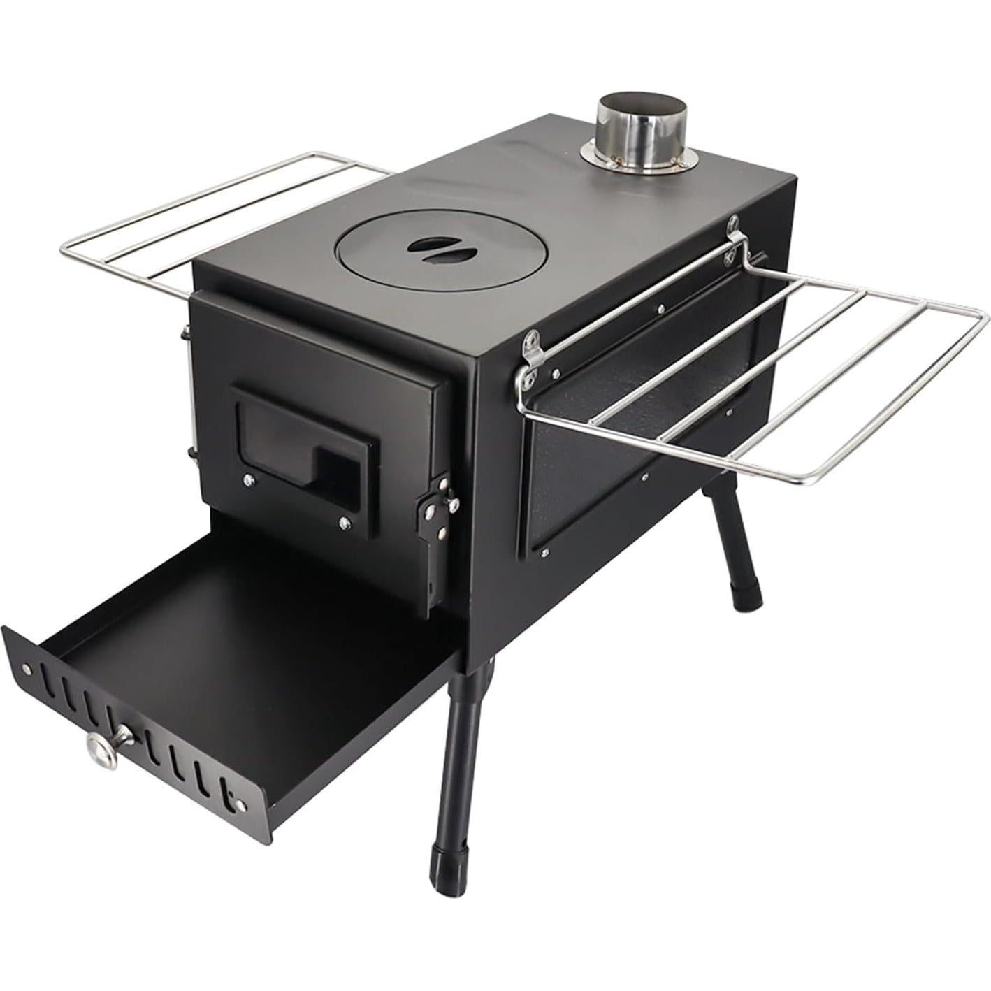 outdoor Camping Stove Portable Tent Keep Warm Stove With Chimney Pipe Camping Accessories Backpacking BBQ Hiking Picnic Outdoor Cooking Tools