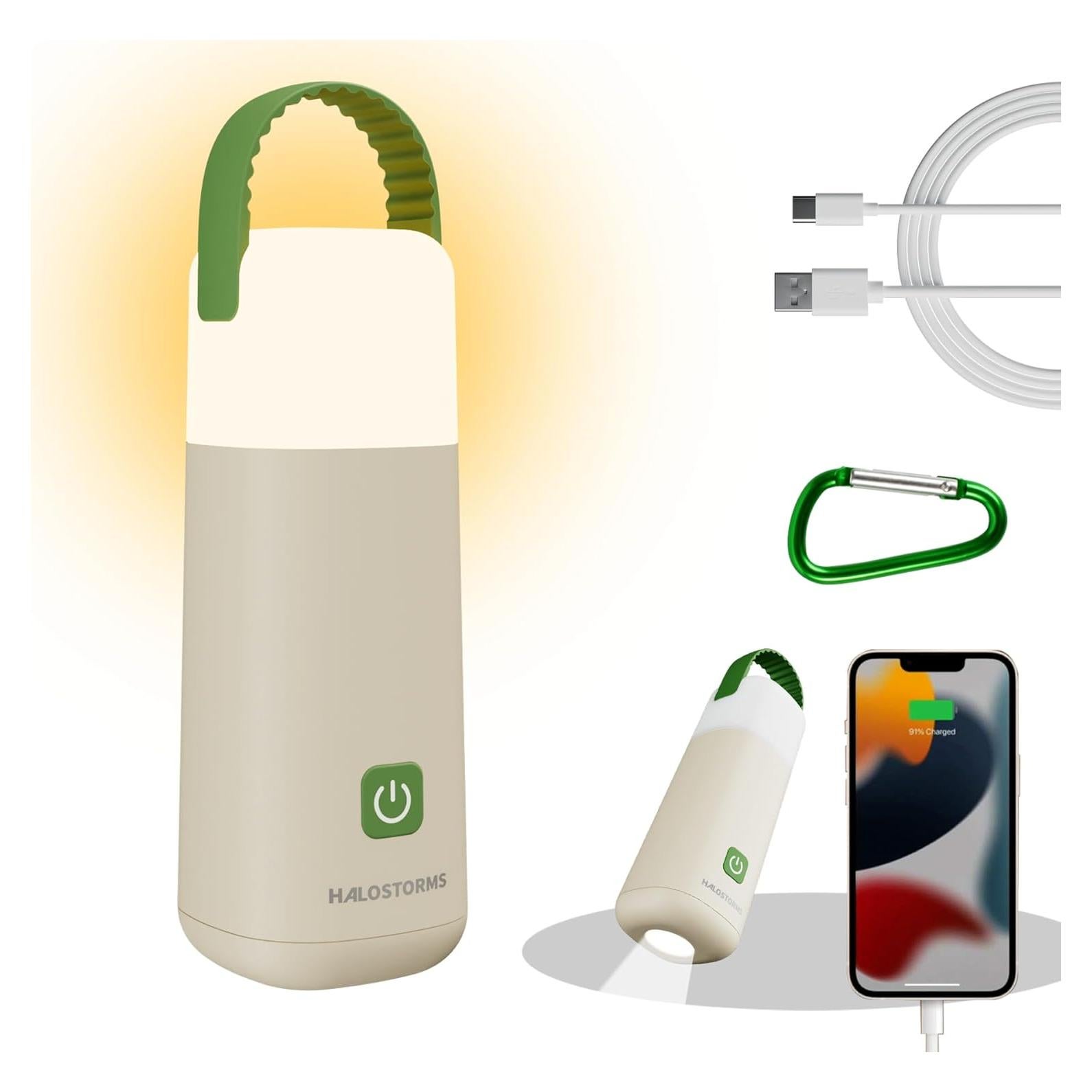 Linterna de Camping HALOSTORMS Verde 3200mAh 4 Modos IPX4