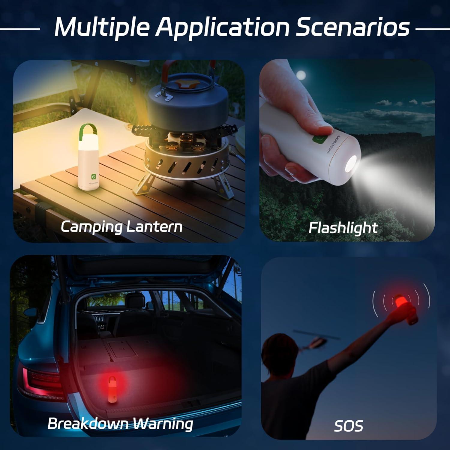 Linterna de Camping HALOSTORMS Verde 3200mAh 4 Modos IPX4