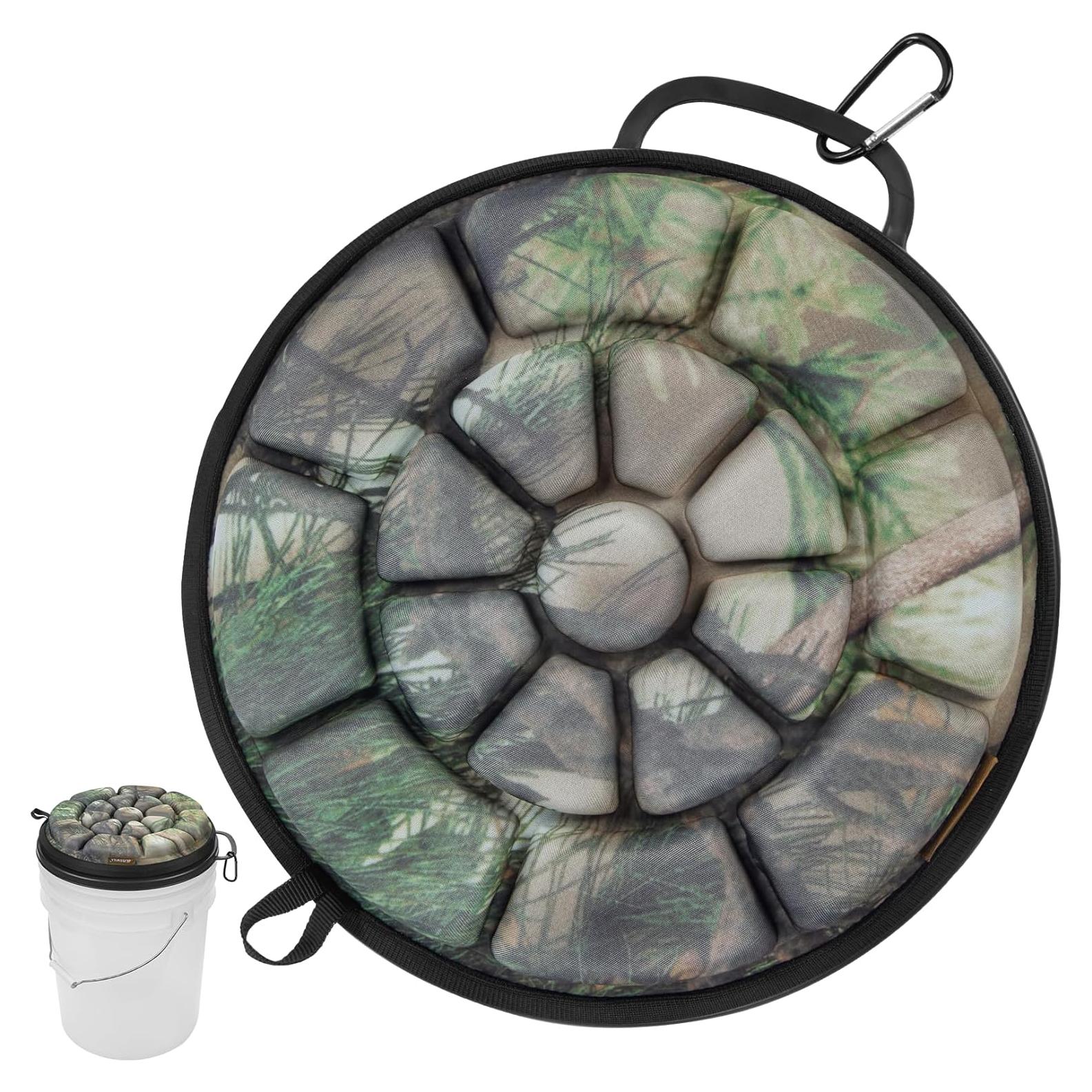 Asiento de Cubo Giratorio BLISSWILL 360° Camuflaje para Exterior