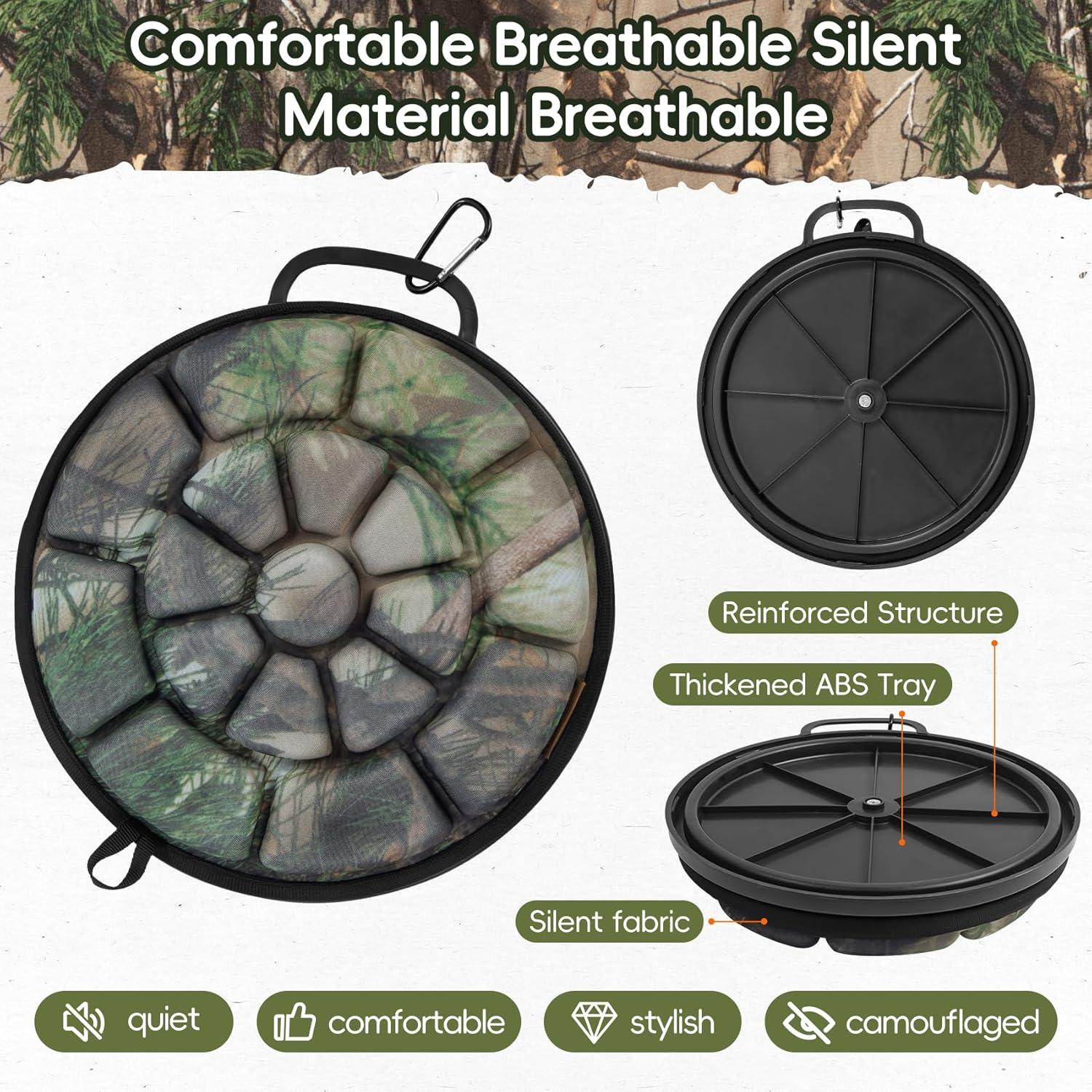 Asiento de Cubo Giratorio BLISSWILL 360° Camuflaje para Exterior