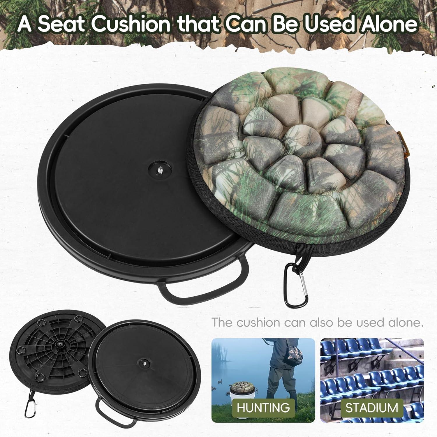 Asiento de Cubo Giratorio BLISSWILL 360° Camuflaje para Exterior