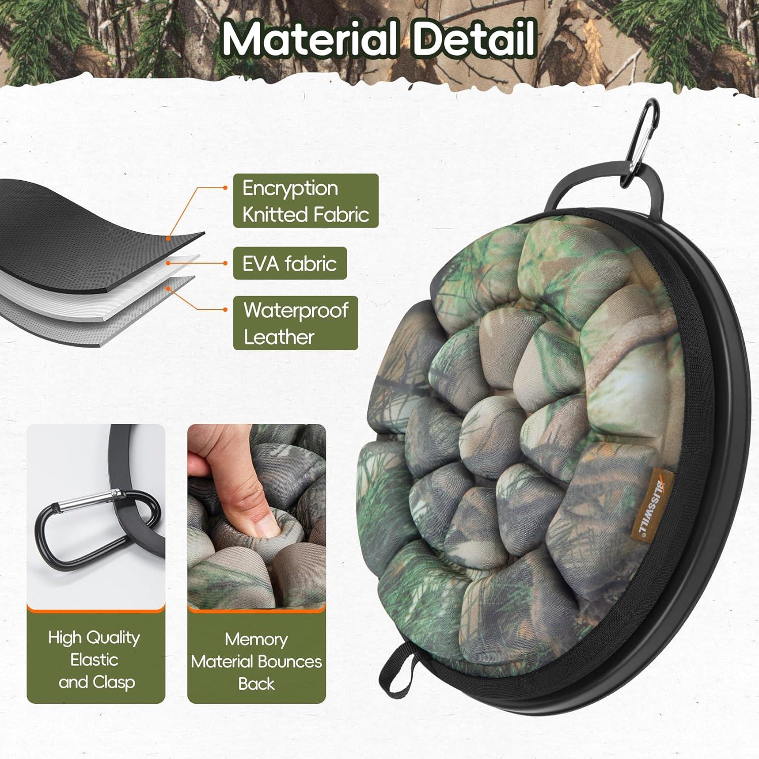 Asiento de Cubo Giratorio BLISSWILL 360° Camuflaje para Exterior