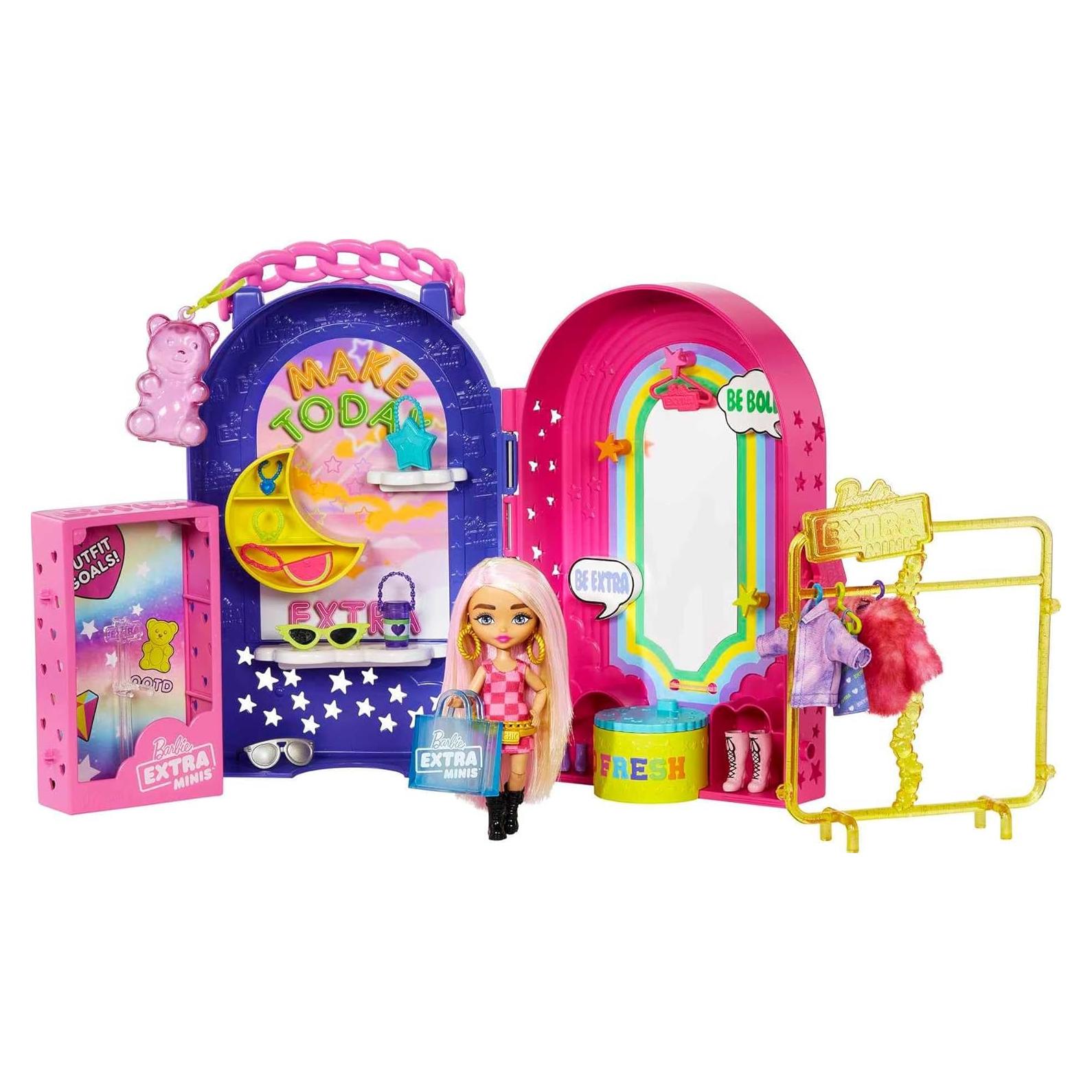 Set de Juego Boutique Barbie Extra Minis con Muñeca y 15 Piezas