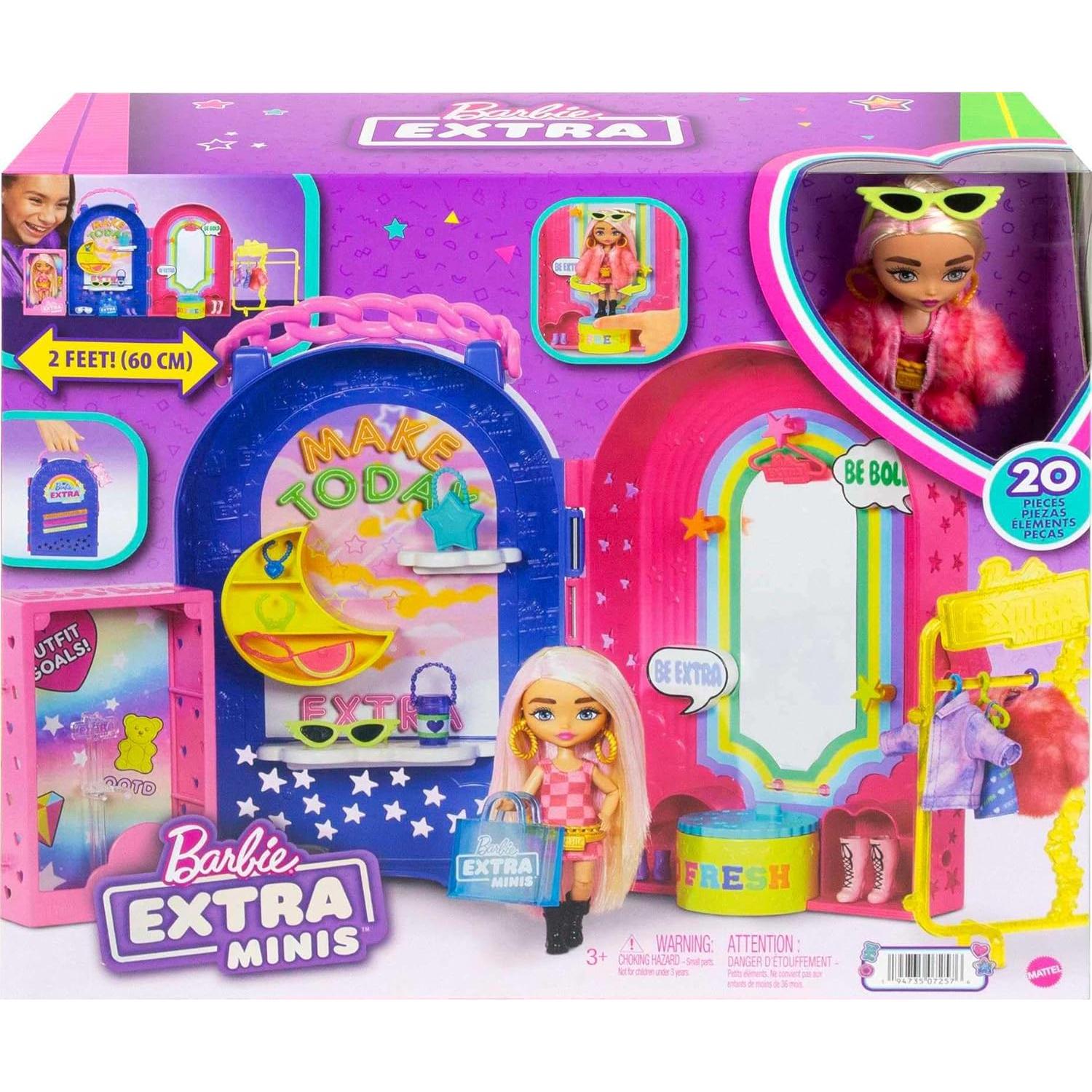 Set de Juego Boutique Barbie Extra Minis con Muñeca y 15 Piezas