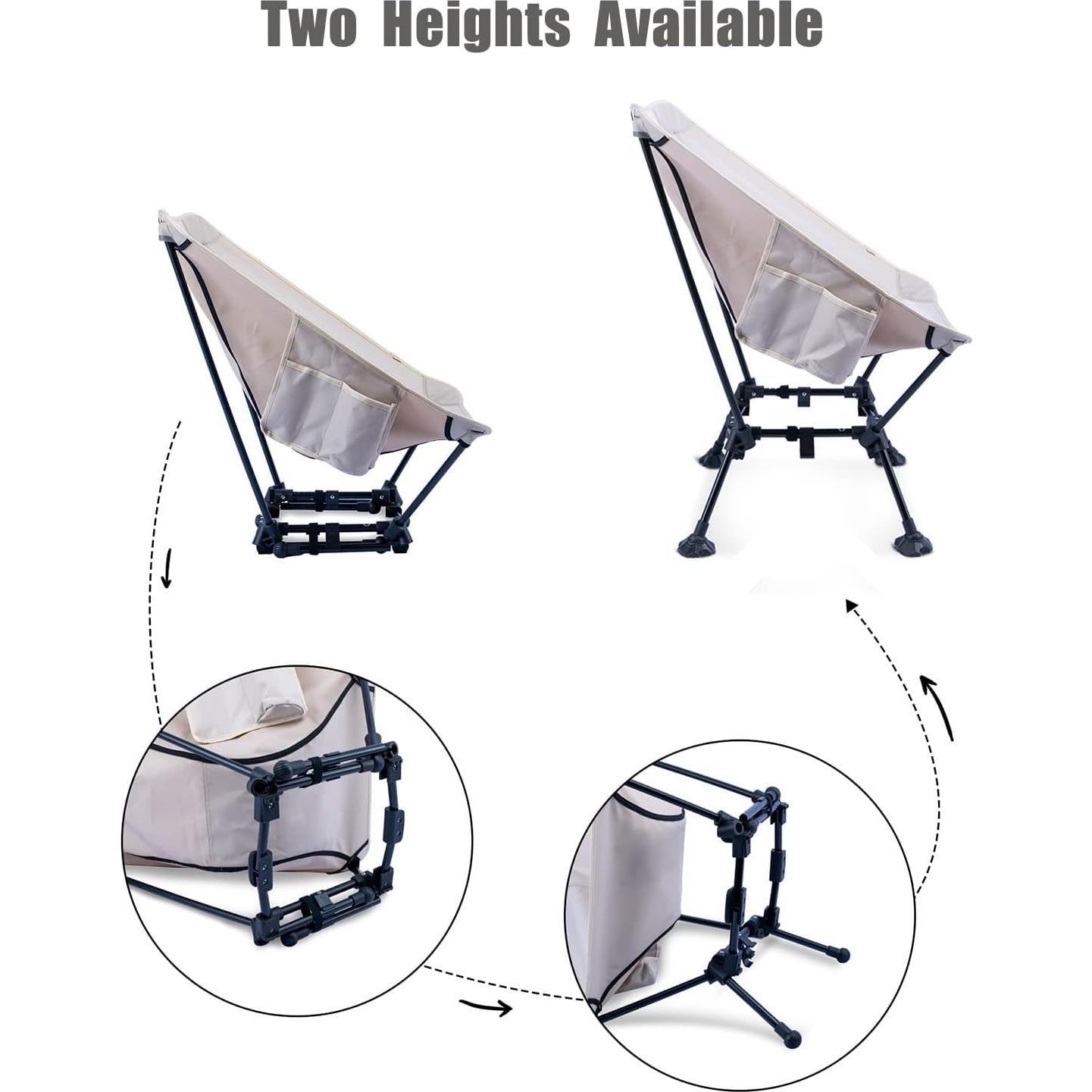 Silla de Playa Plegable iClimb IC608 Antihundimiento Beige