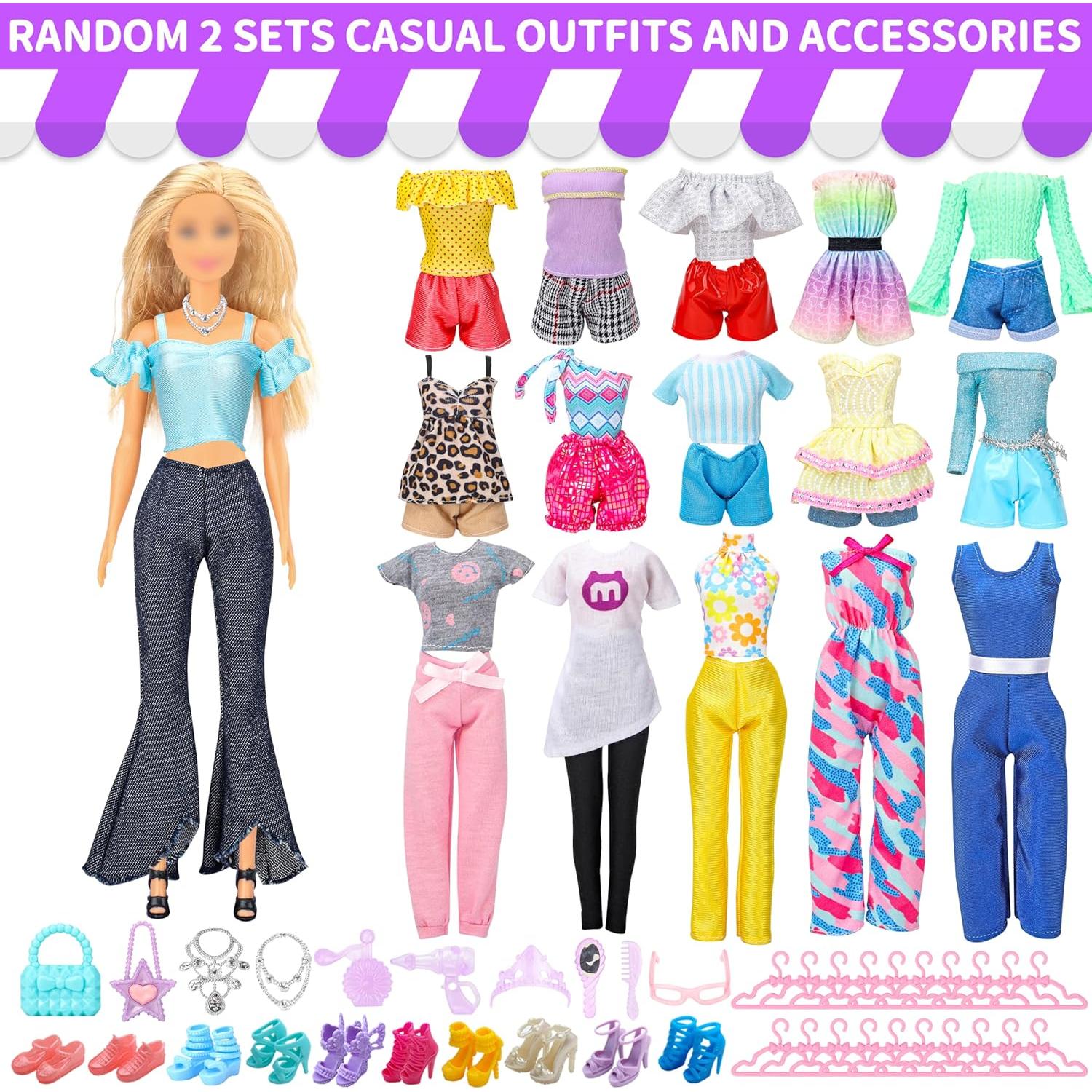 Set de Ropa de Muñeca 52 Pcs Style Shine - Vestidos y Accesorios