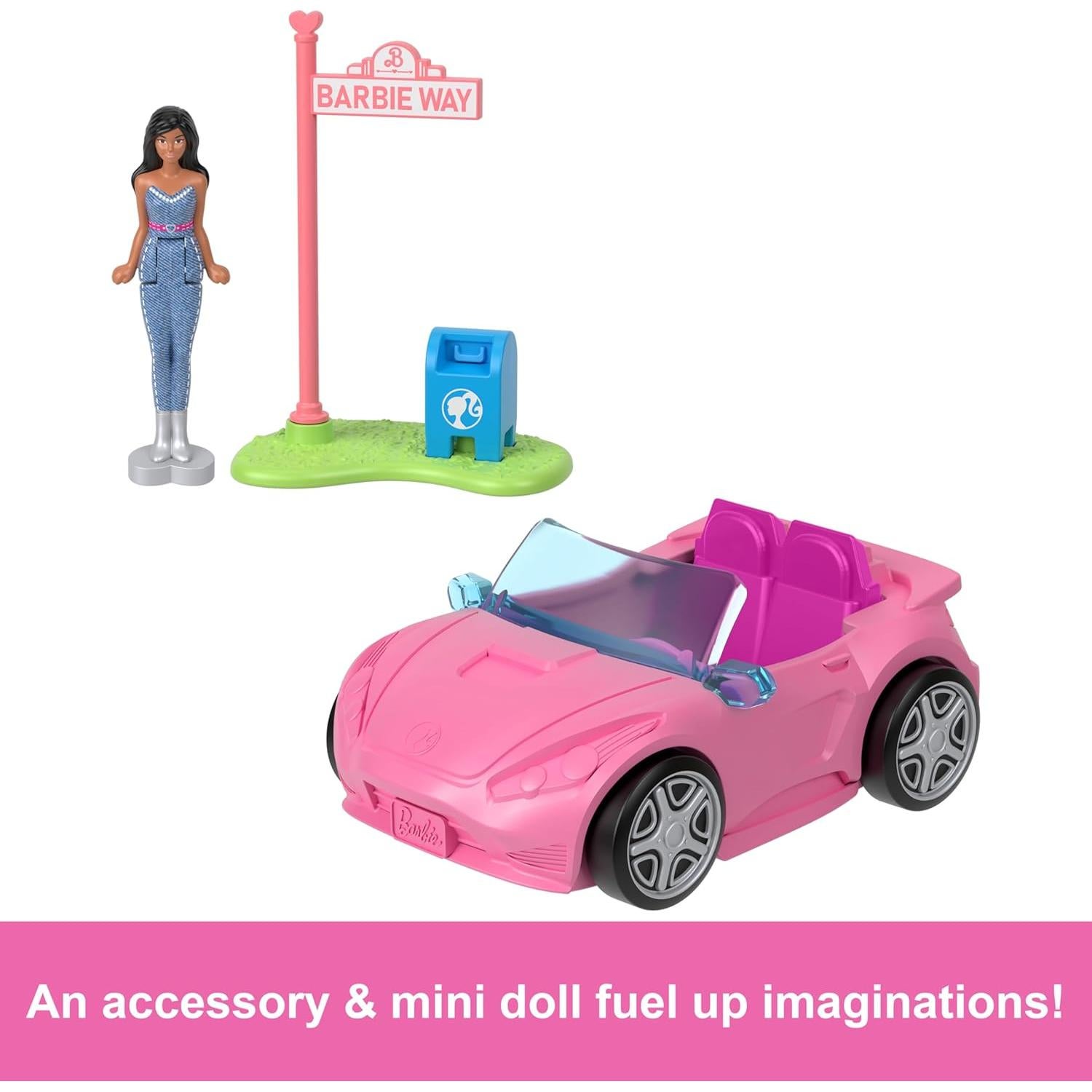 Muñeca Barbie Mini BarbieLand con Auto Convertible 3,81 cm