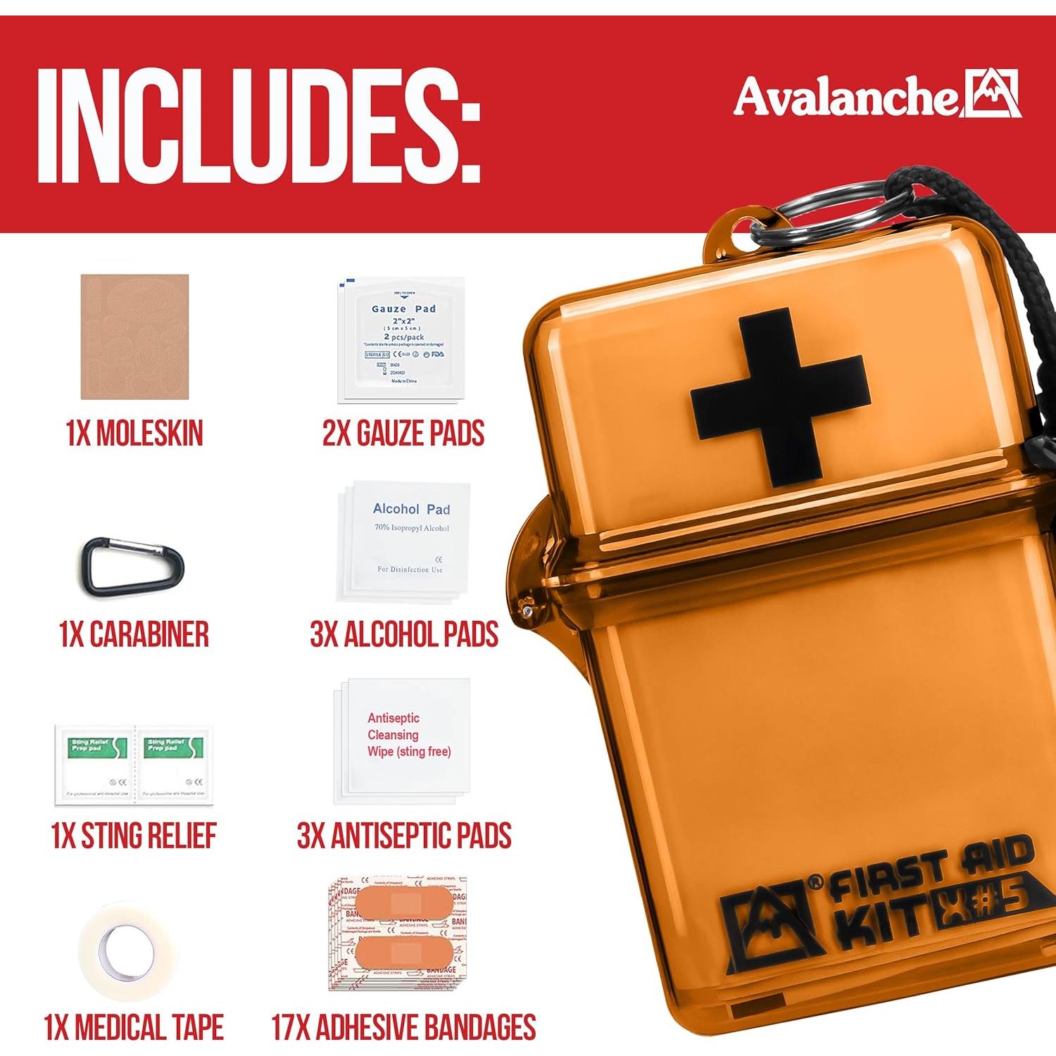 Kit de Primeros Auxilios Compacto Argento SC 30 Piezas Naranja