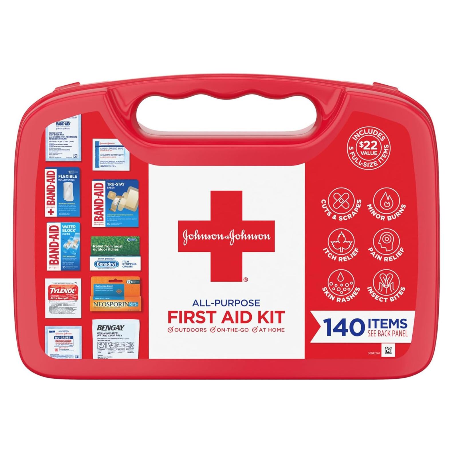 Kit de Primeros Auxilios Johnson & Johnson 140 Piezas Portátil