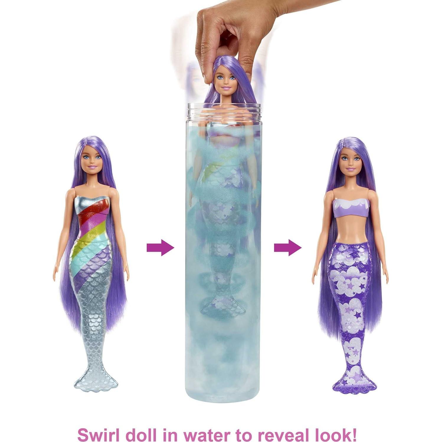 Muñeca Barbie Color Reveal Sirena Arcoíris 7 Sorpresas