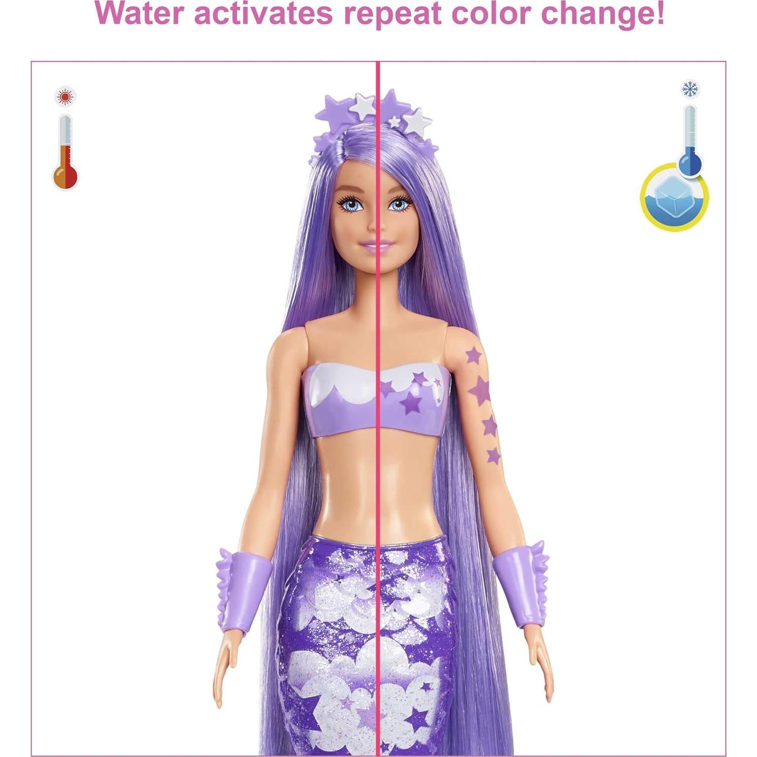 Muñeca Barbie Color Reveal Sirena Arcoíris 7 Sorpresas