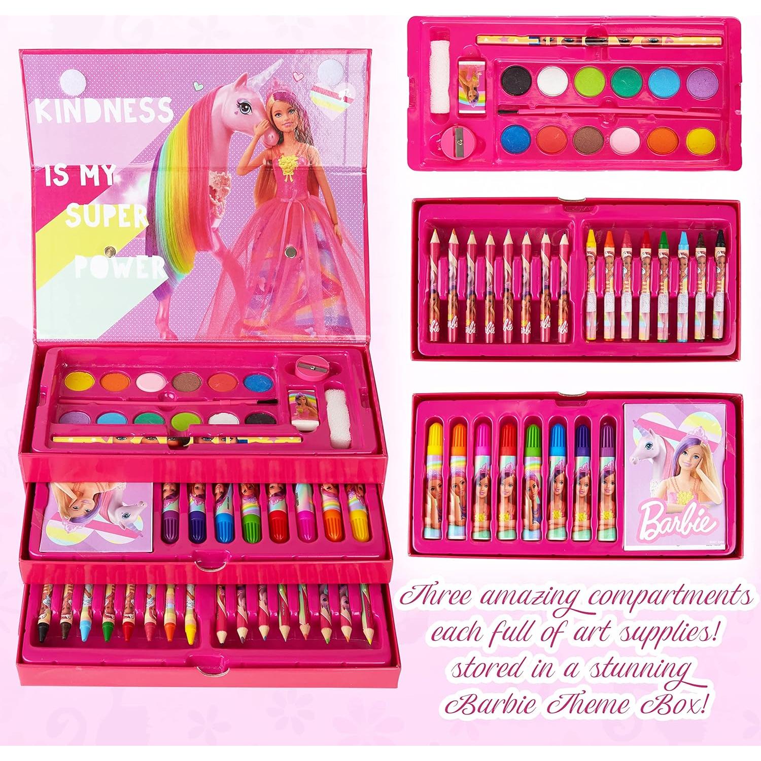 Set de Arte Barbie 41 Piezas con Lápices y Marcadores