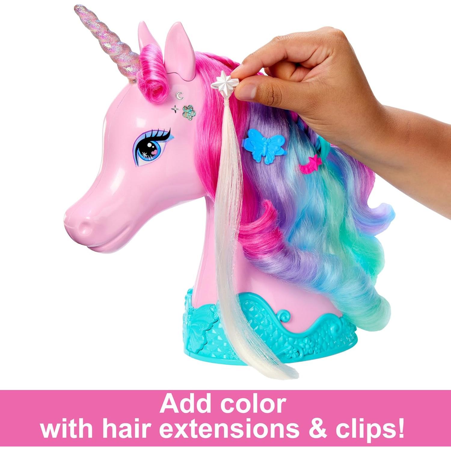 Cabeza de Estilo Unicornio Barbie con Accesorios y Stickers