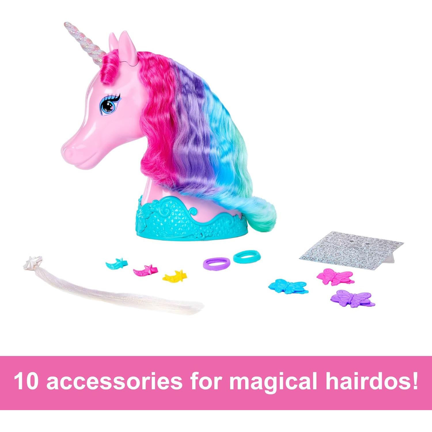 Cabeza de Estilo Unicornio Barbie con Accesorios y Stickers